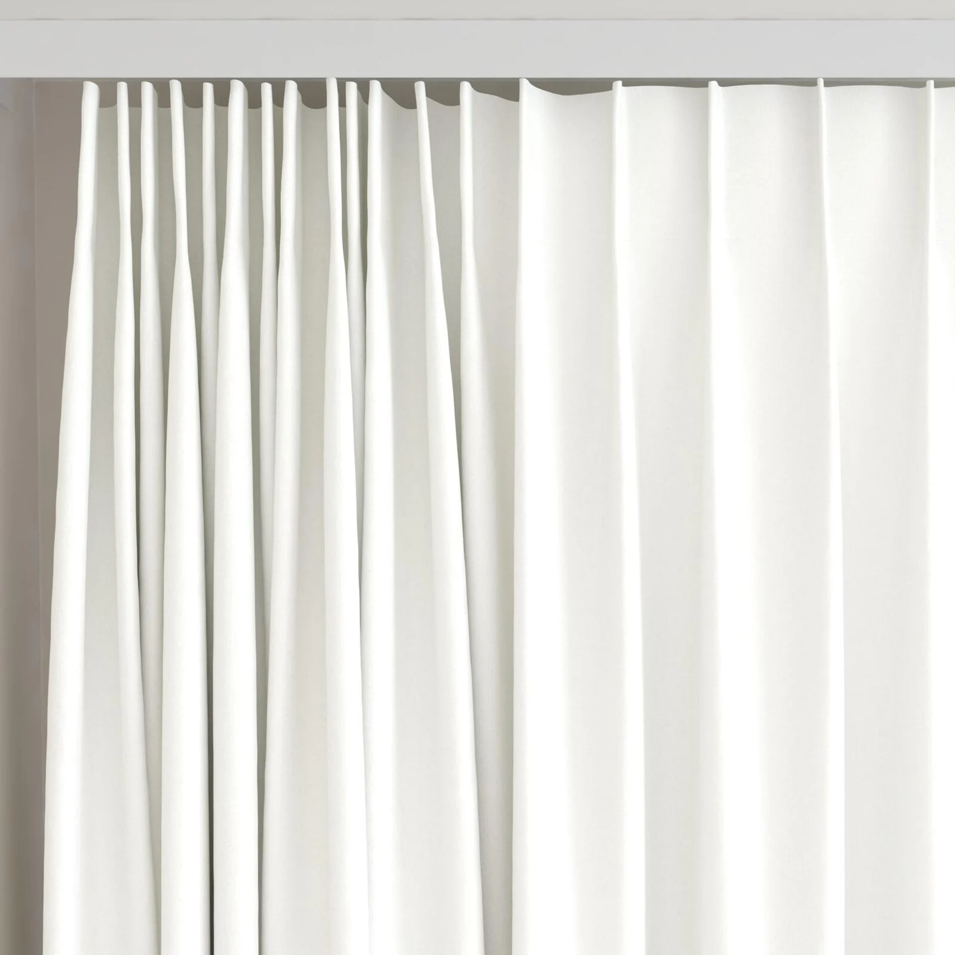 Top view of Urban Snow, on curtain rail