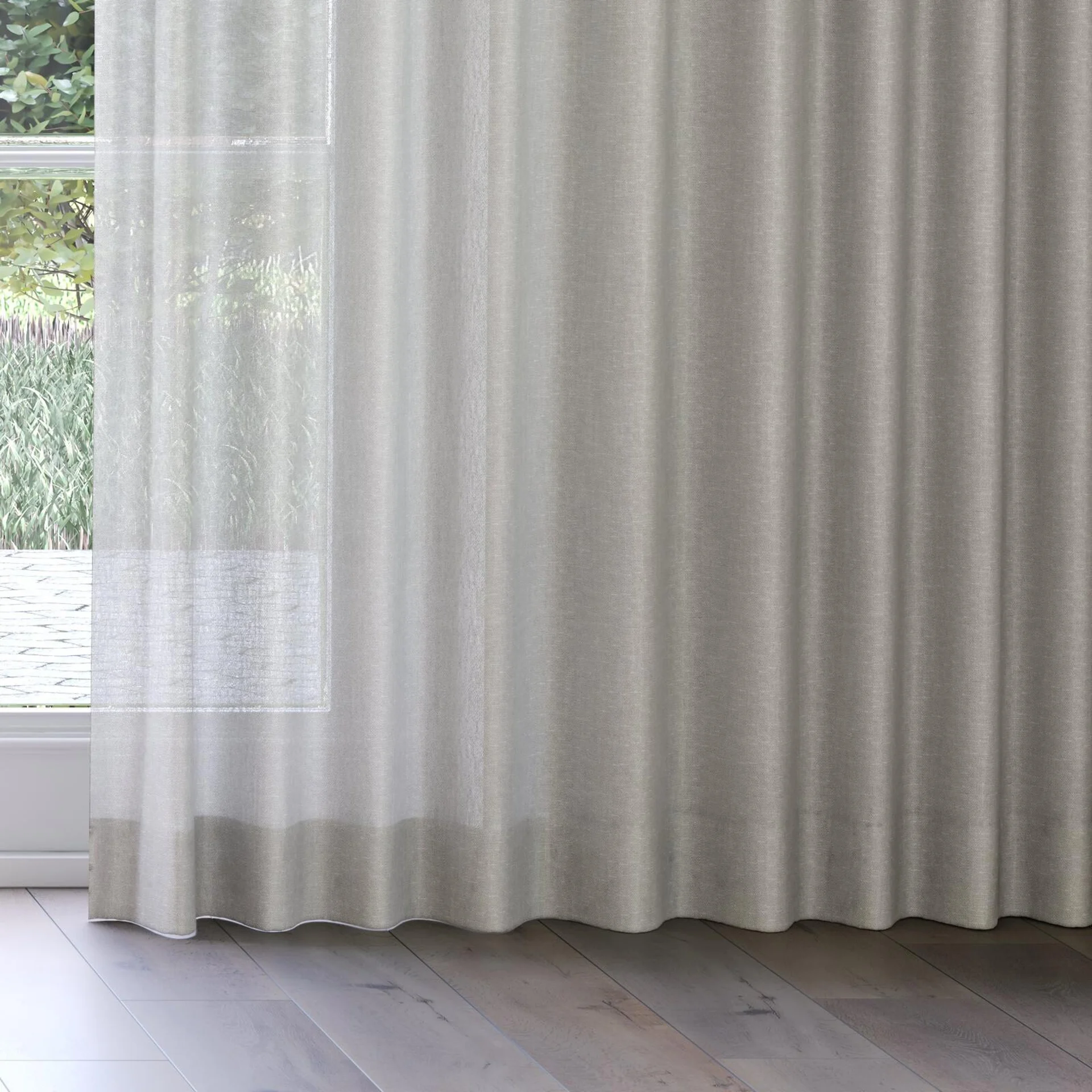 Bottom view of Lucidity Stone, on curtain rail