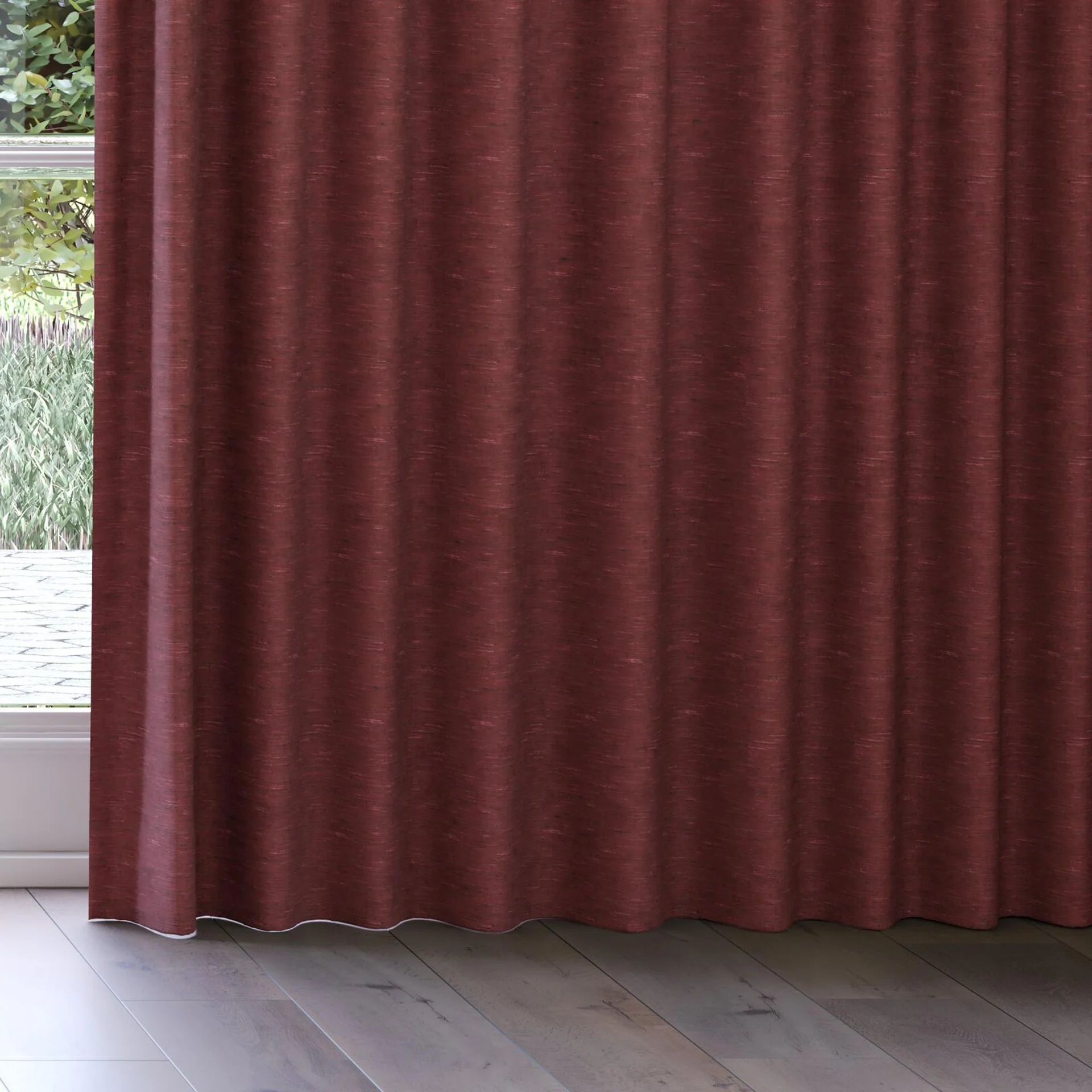 Bottom view of Venus Sangria, on curtain rail