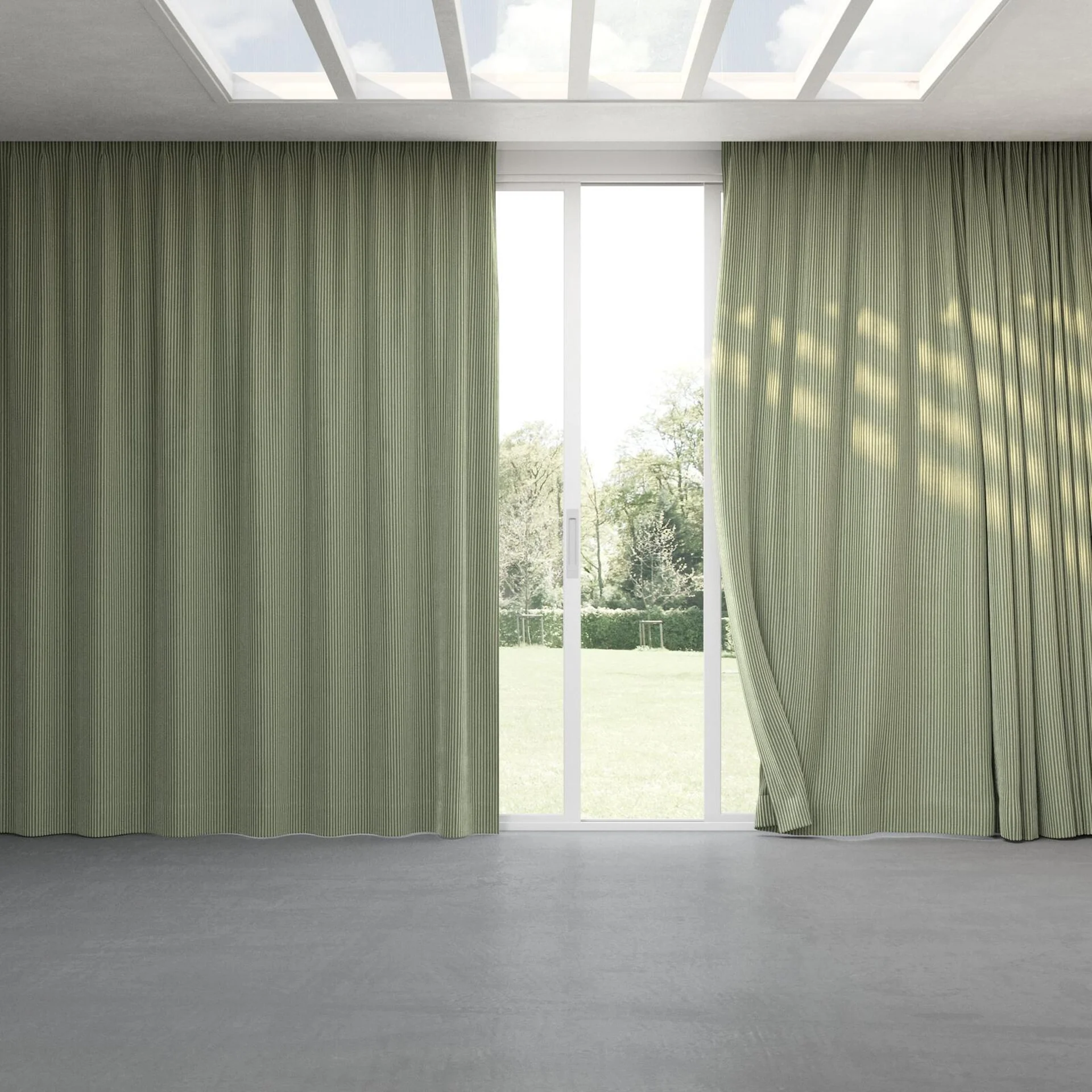 Full view of Embrace Linden, pinch pleat