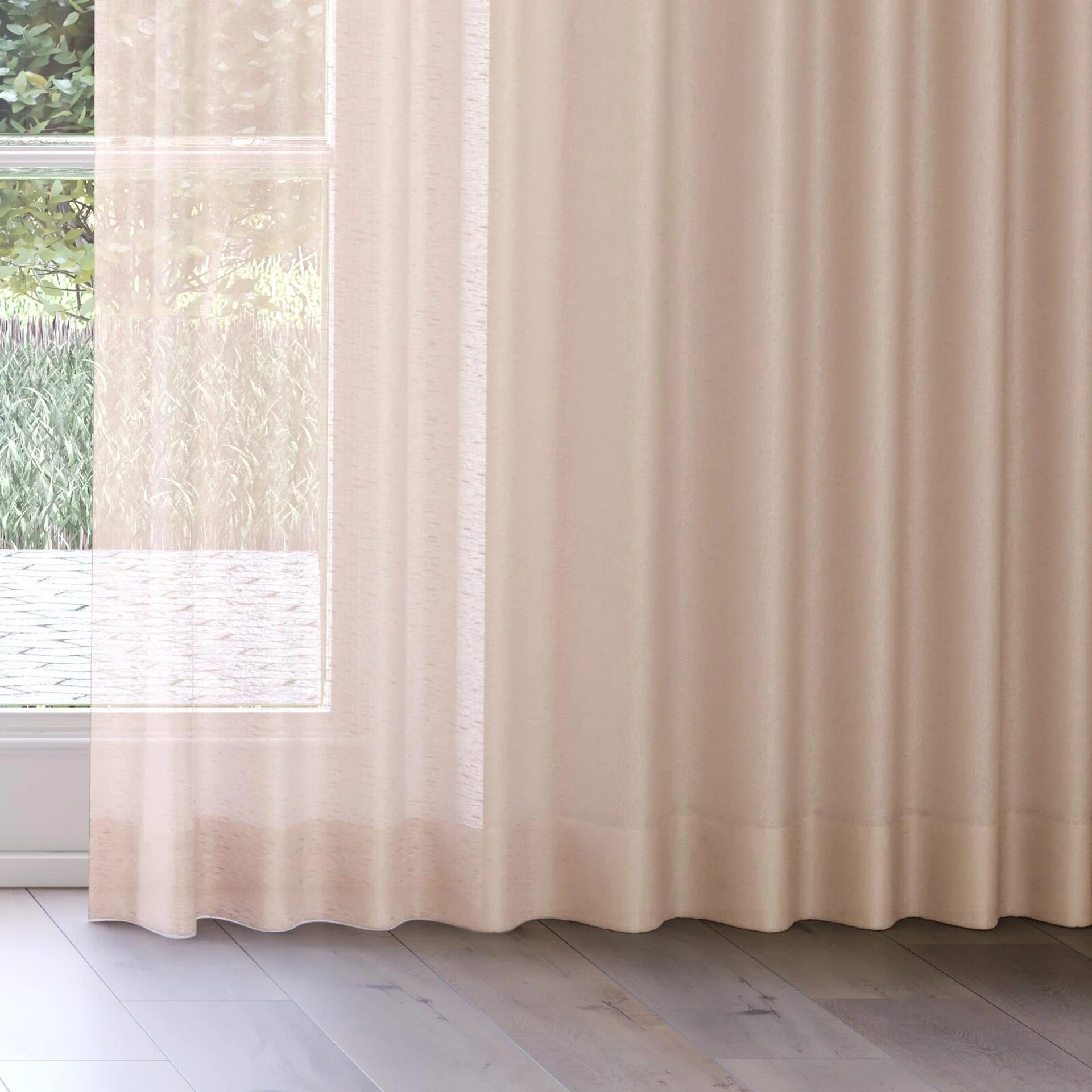 Bottom view of Laconia Air Ballet, on curtain rail