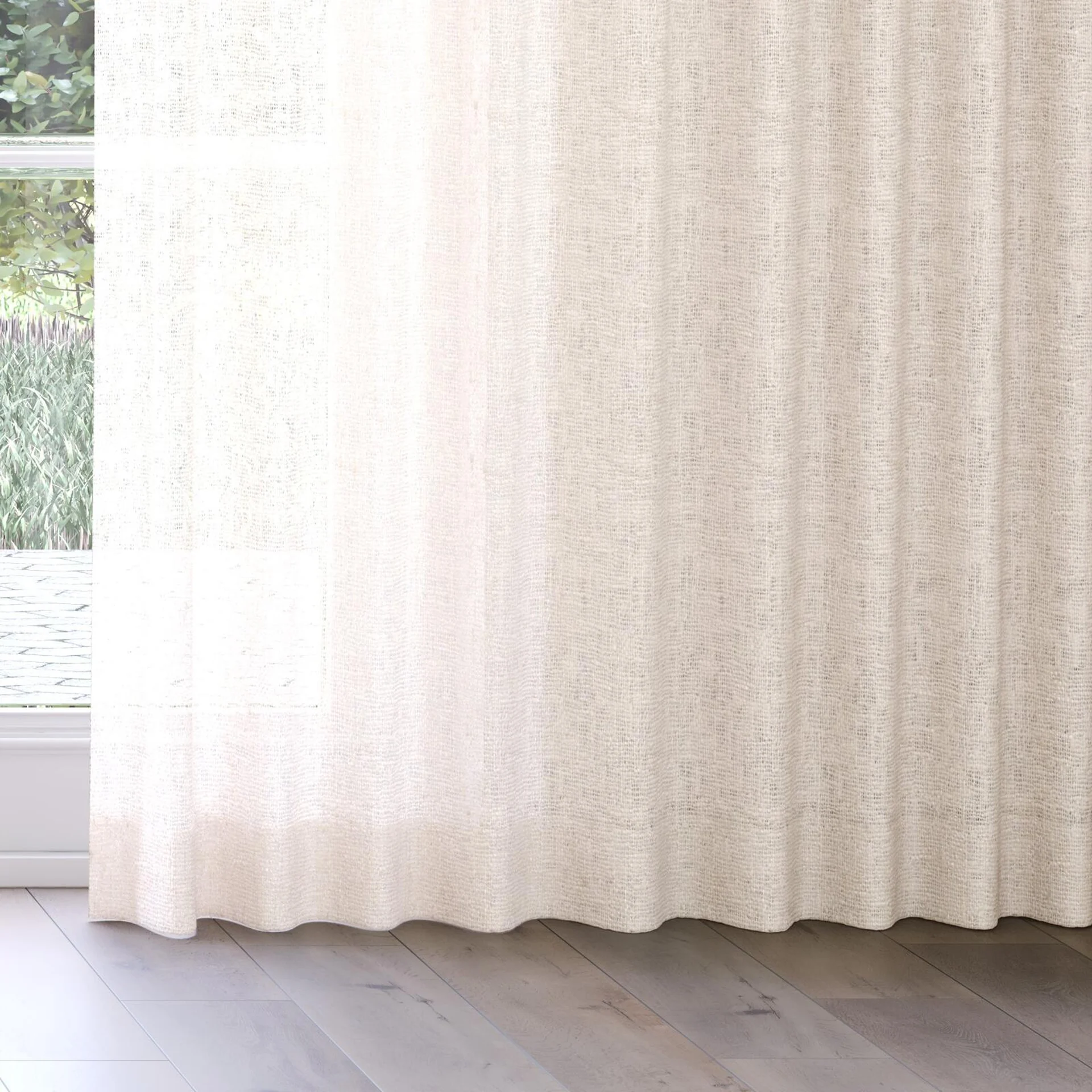 Bottom view of Handloom Silk, on curtain rail