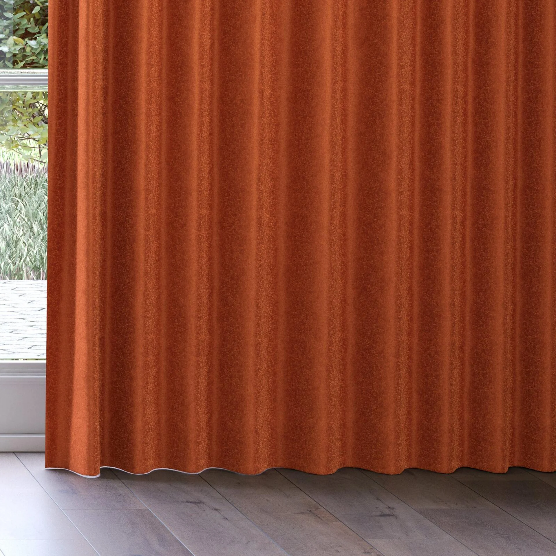 Bottom view of Brigadier Pumpkin, on curtain rail