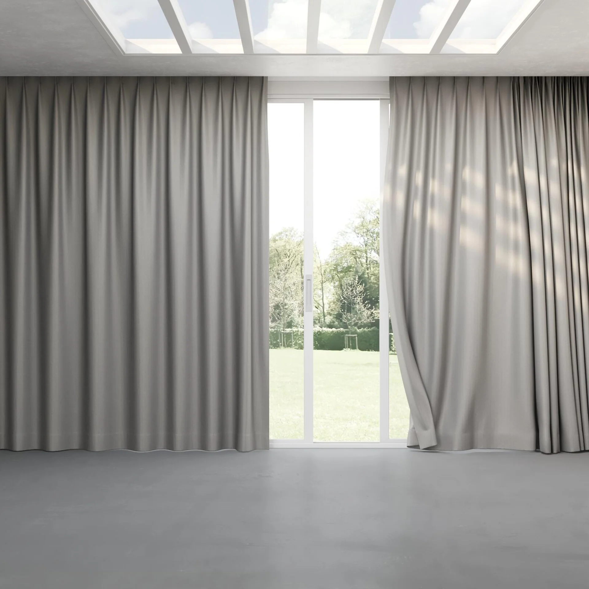 Full view of Taylor Aloy, pinch pleat