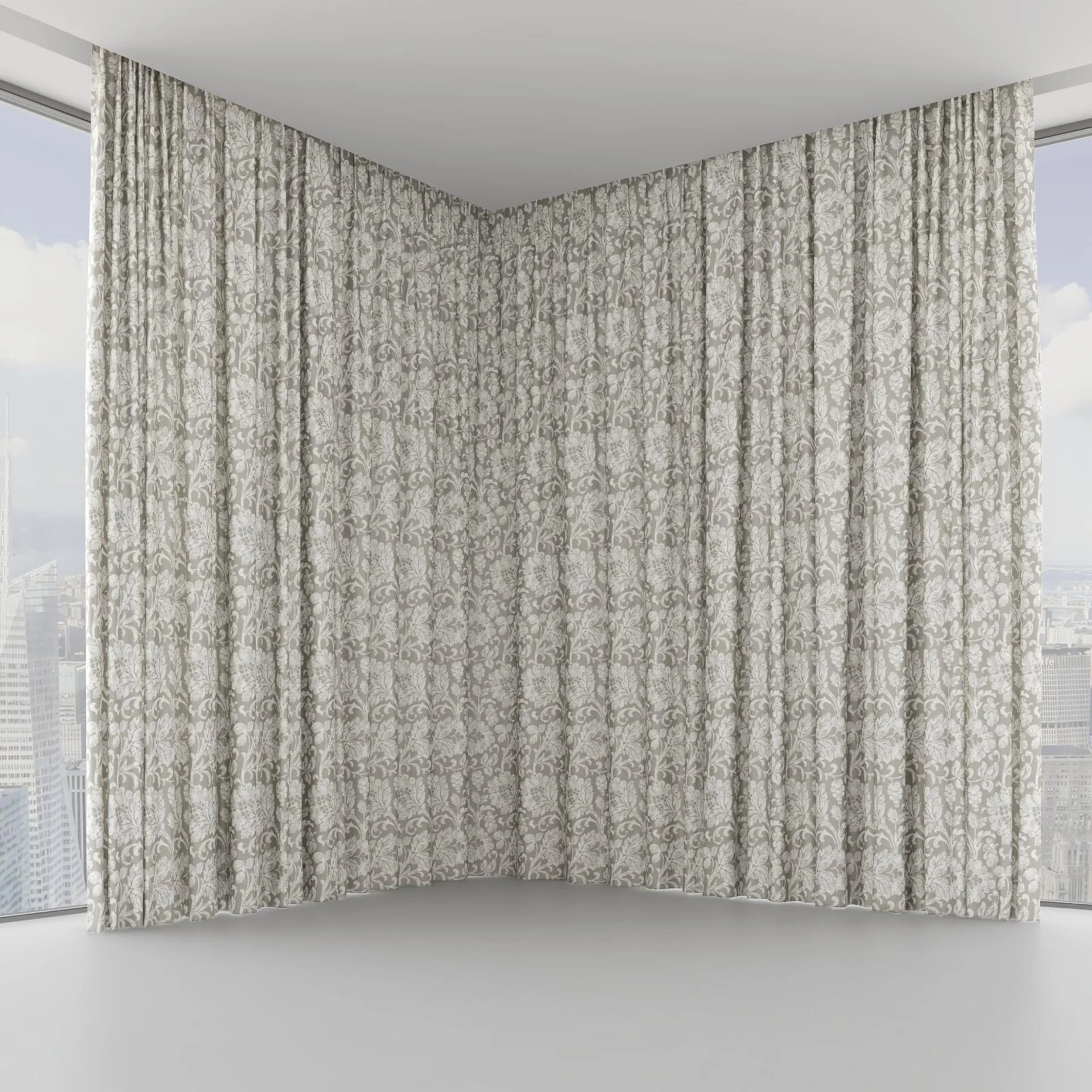 Front view of Florentine Cream, on hidden rail