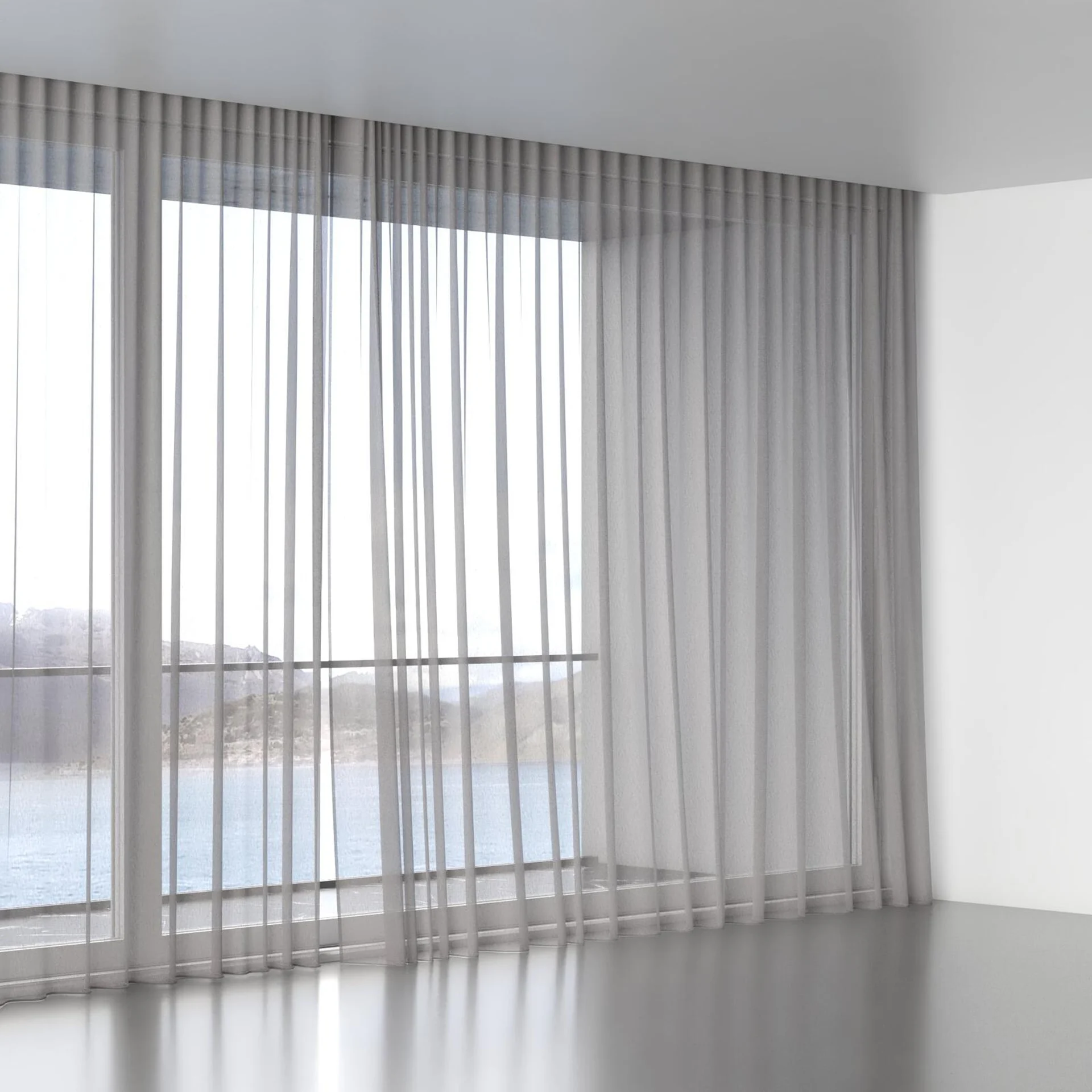 Full view of Cavalier Silver, wave pleat