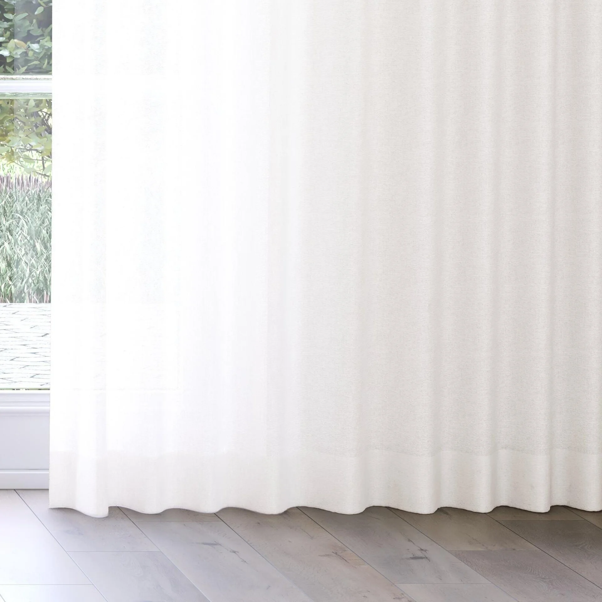 Bottom view of Mindful Powder, on curtain rail