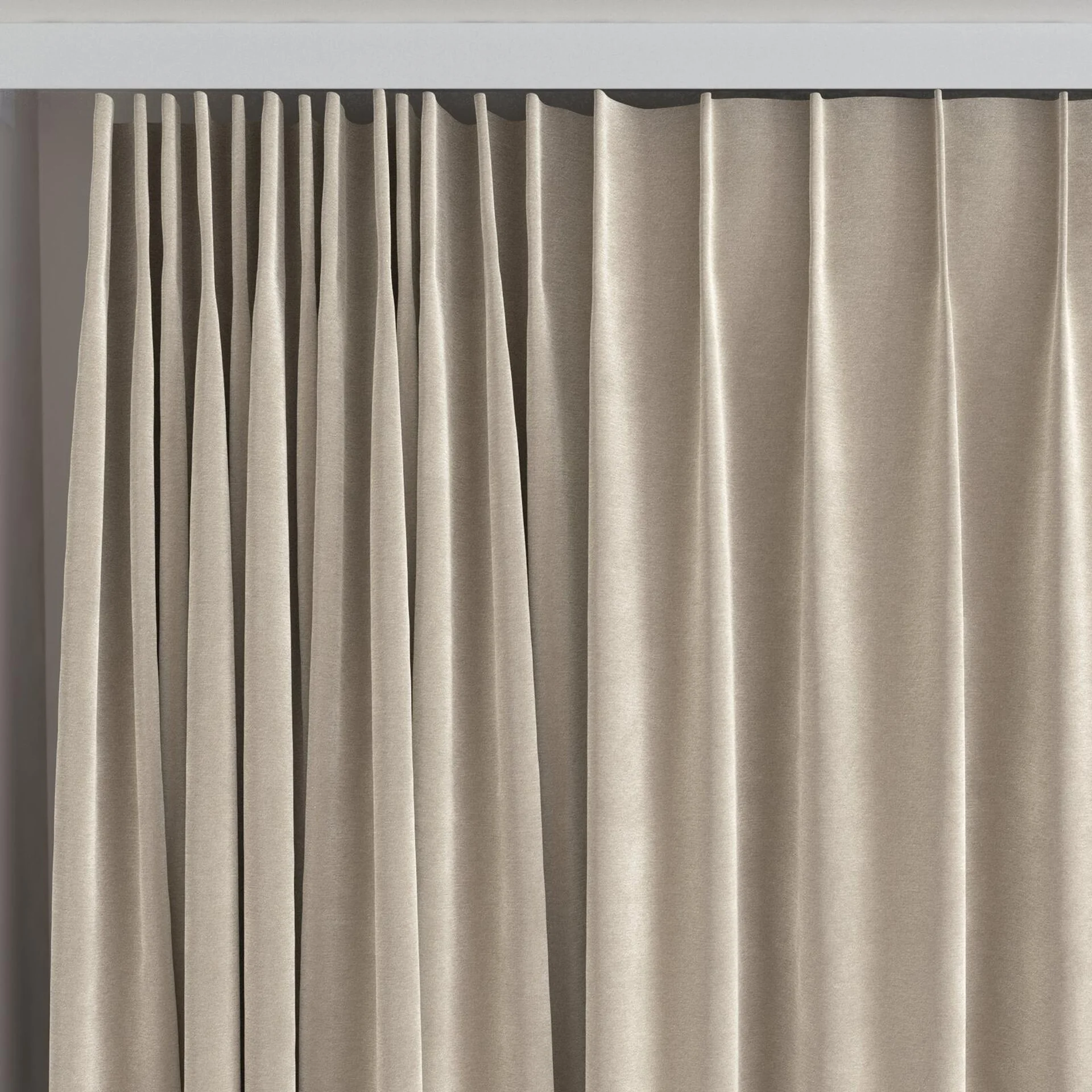 Top view of Moon Stone, on curtain rail