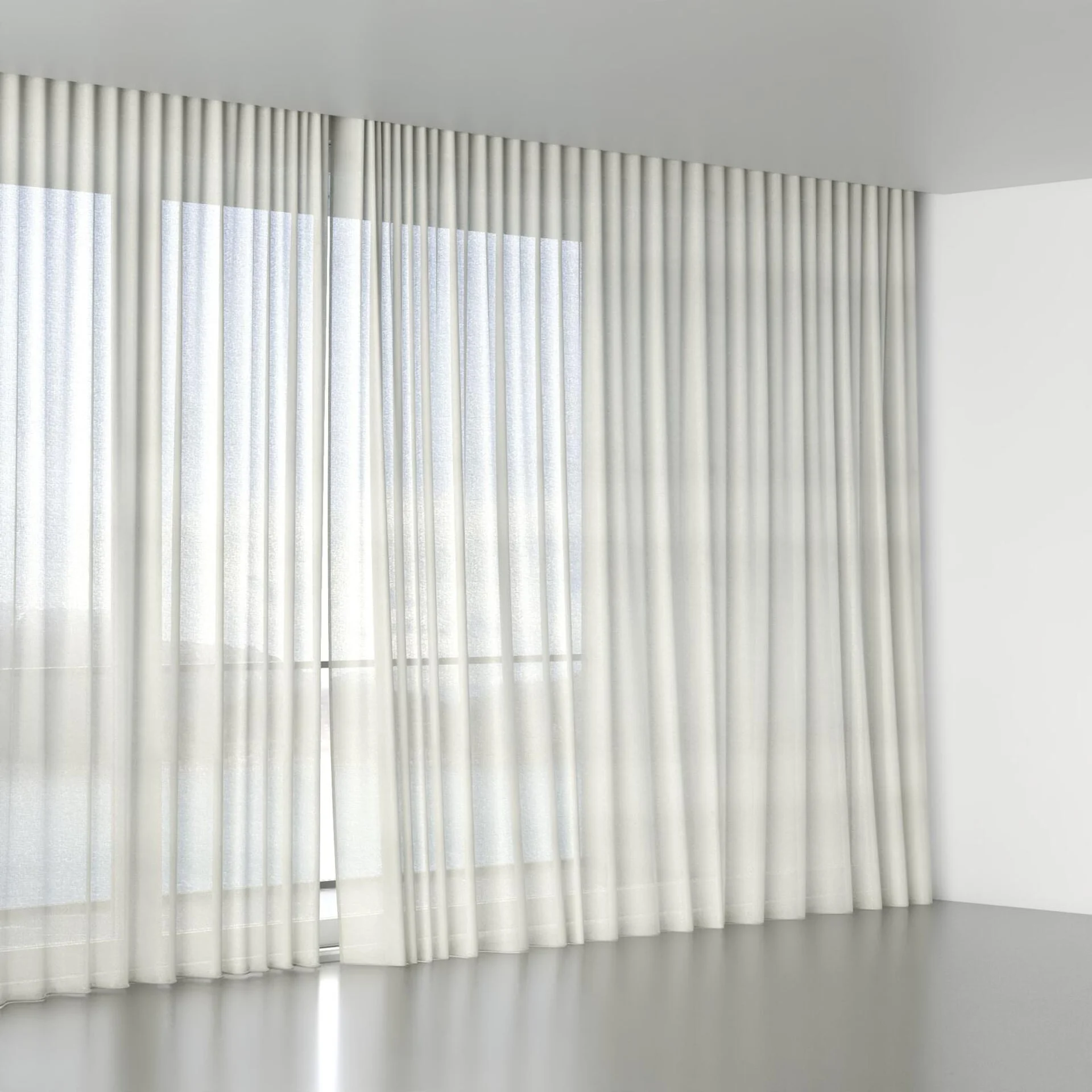 Full view of Open Flax, wave pleat