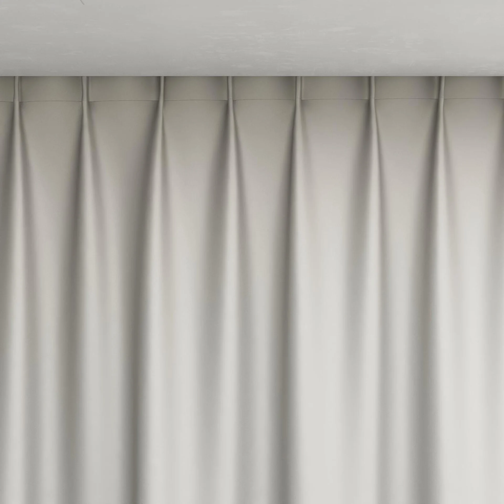 Top view of Sleek Silver, pinch pleat