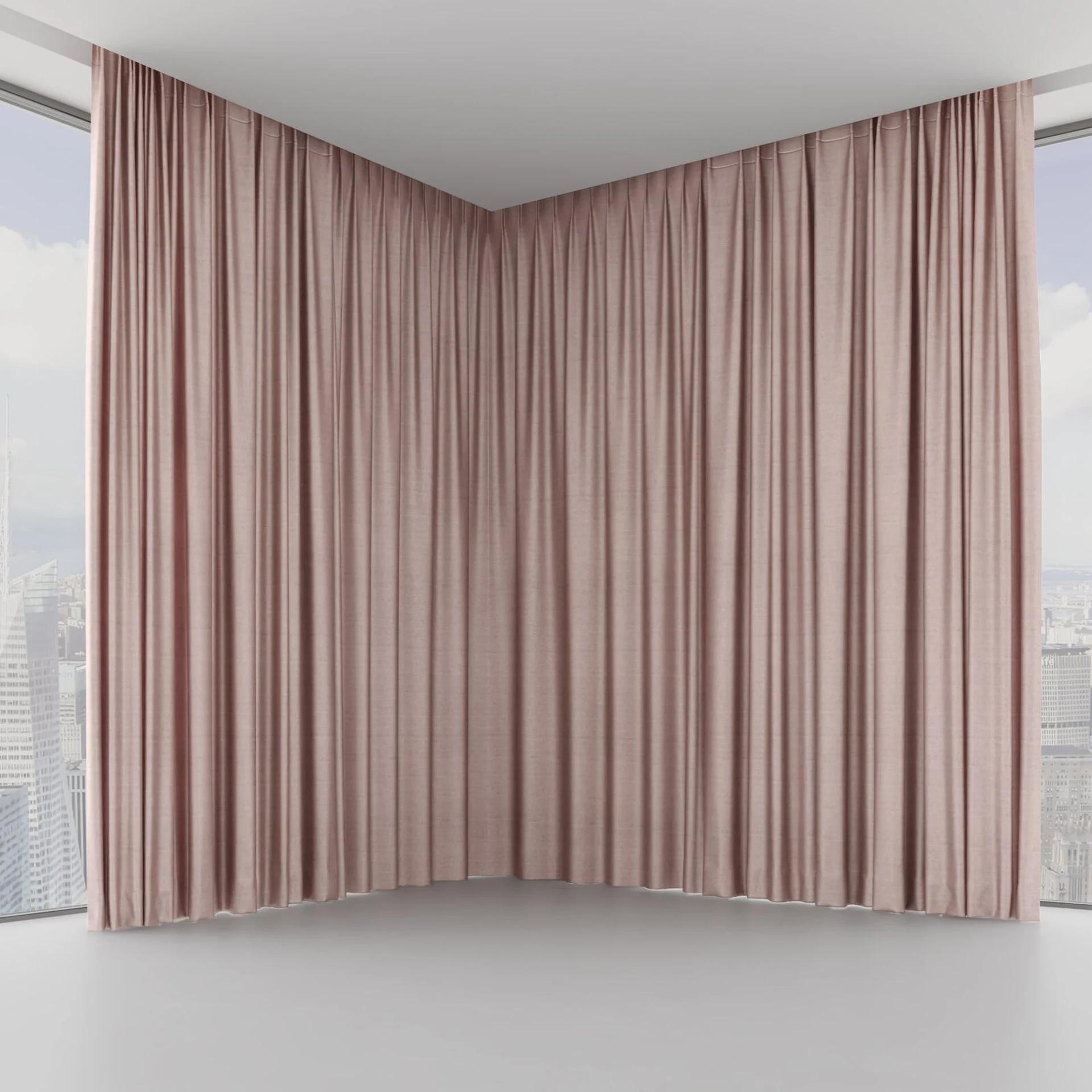 Front view of Zircon Boudoir, on hidden rail