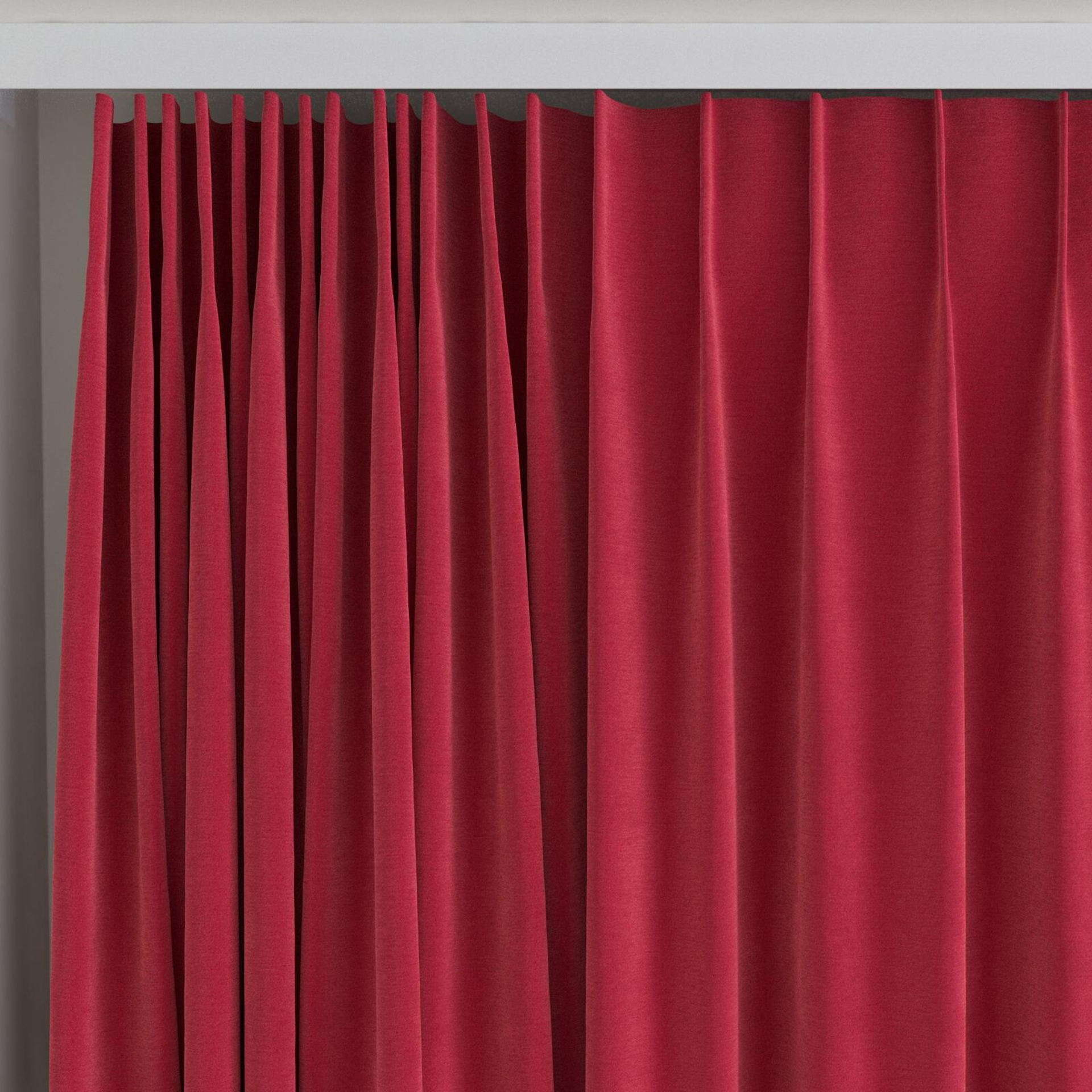 Top view of Moon Cherry, on curtain rail