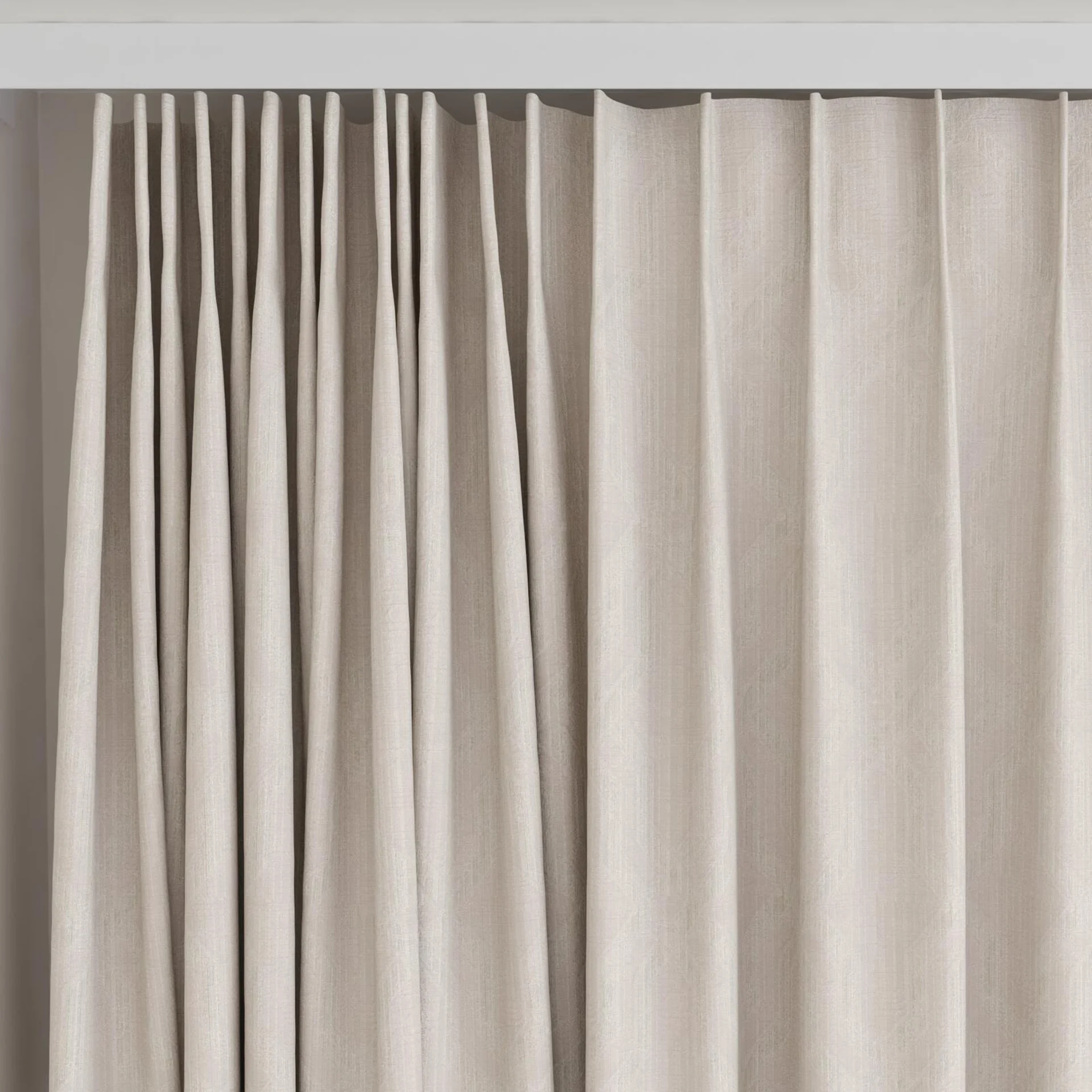 Top view of Modus Sand, on curtain rail