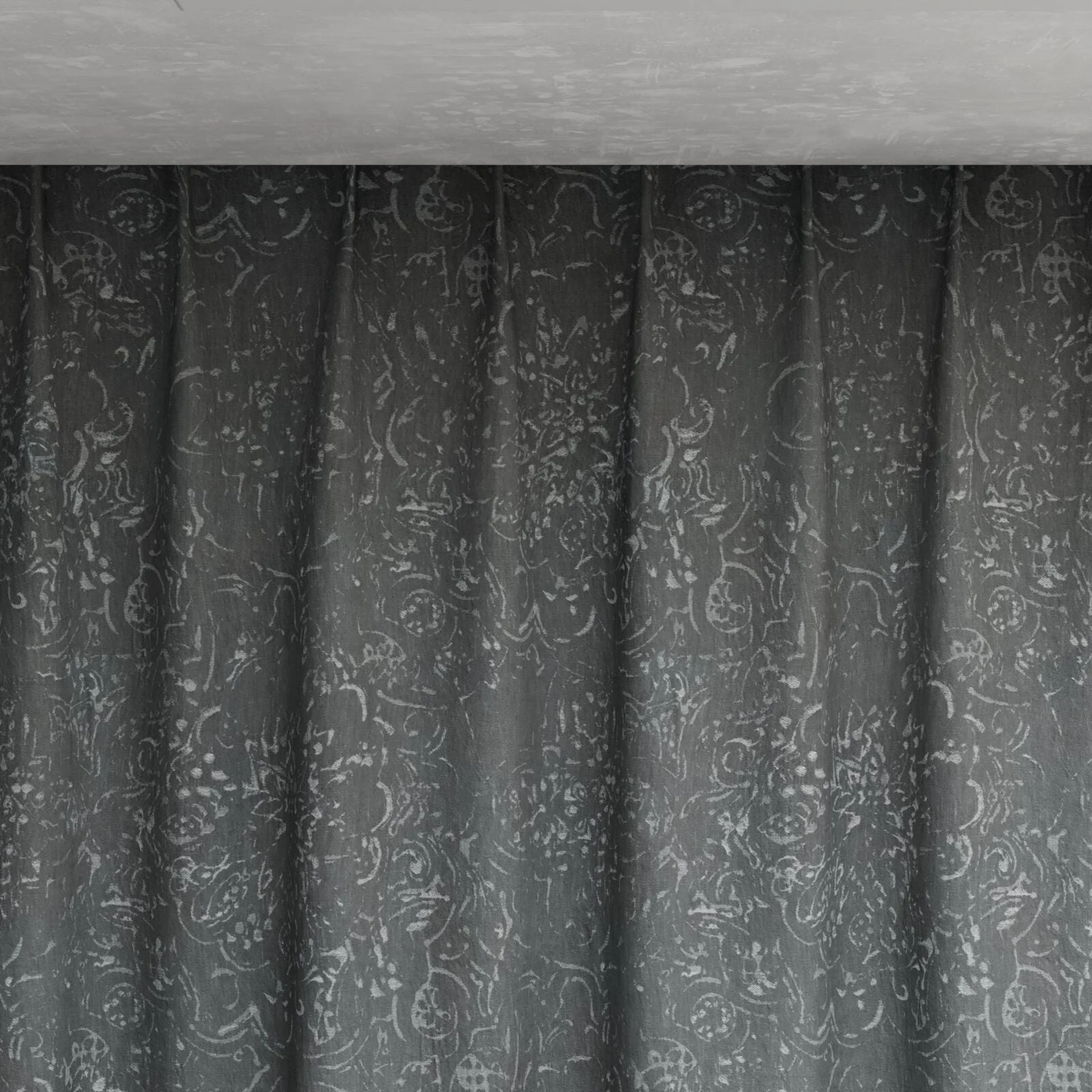 Top view of Azulejo Ash, pinch pleat