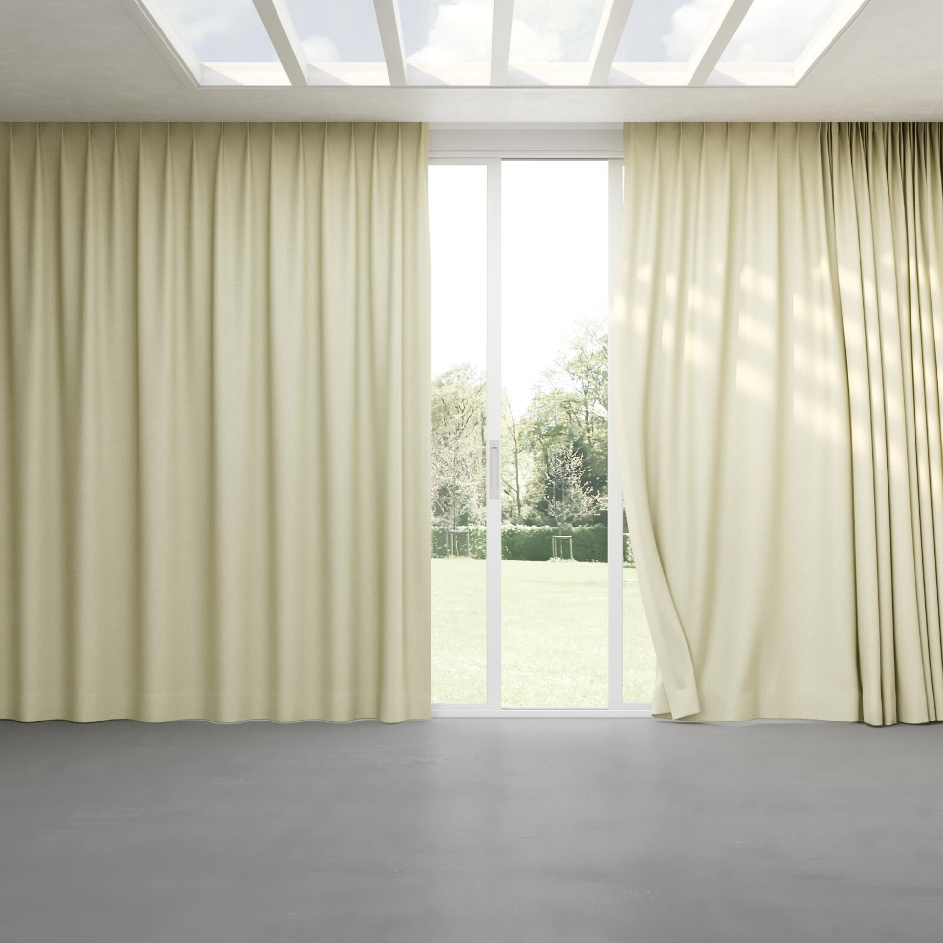 Full view of Cushy Dune, pinch pleat
