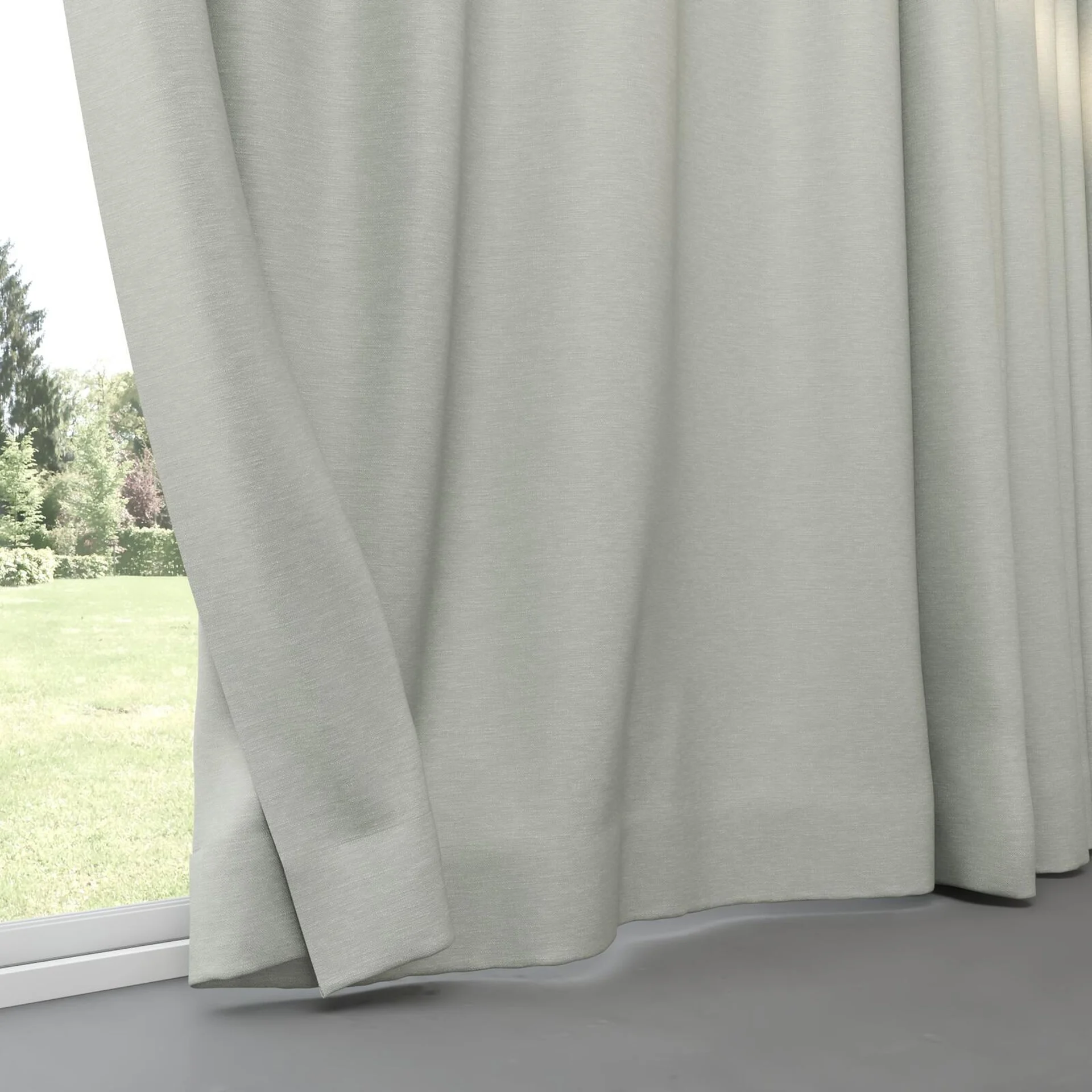 Bottom view of Colourwash Eco Duckegg, pinch pleat