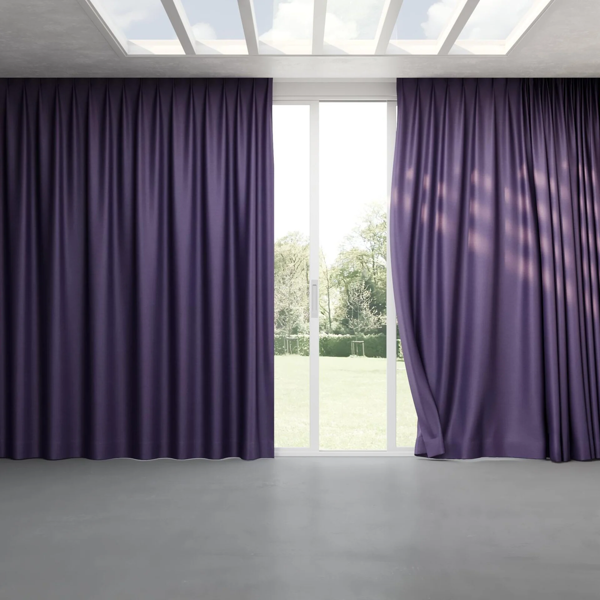 Full view of Provence Lavender, pinch pleat