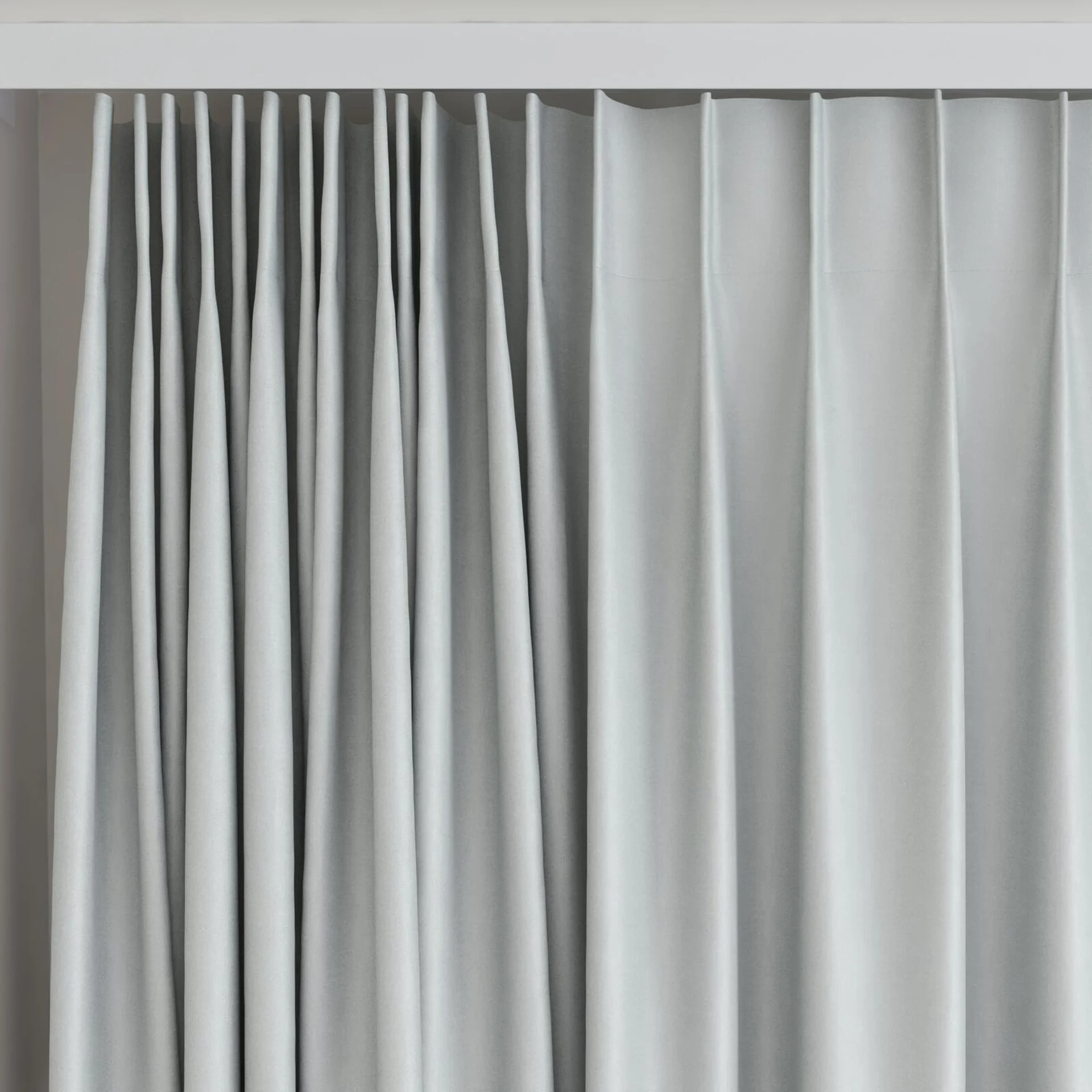 Top view of Linen Pumice, on curtain rail