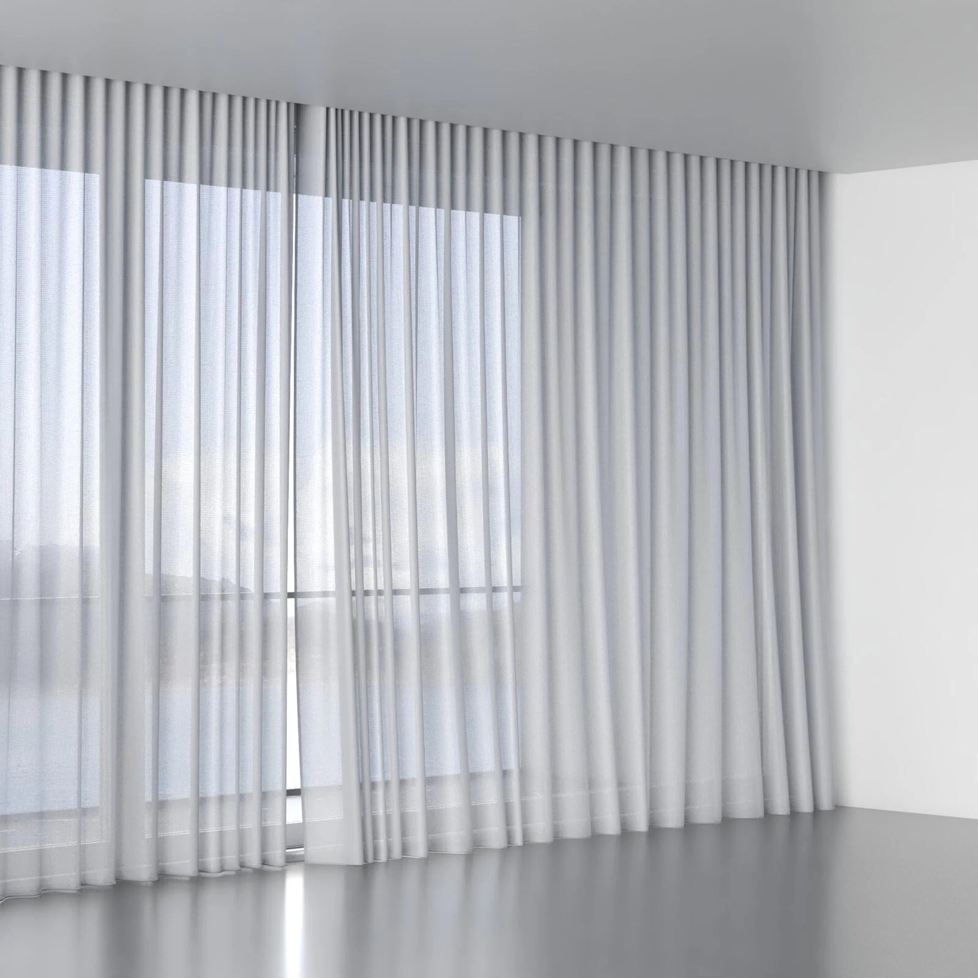 Full view of Twister Silver, wave pleat