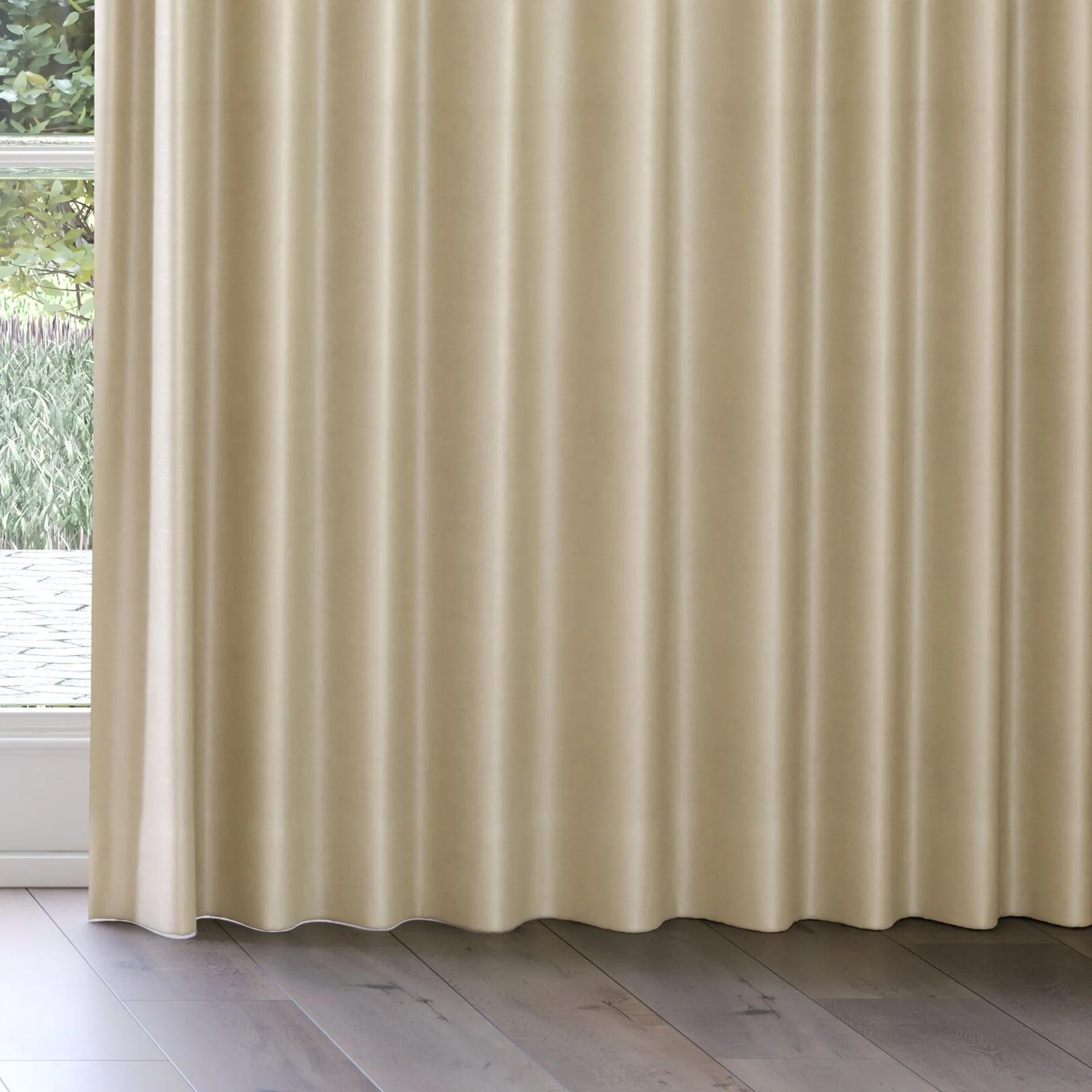 Bottom view of Mont Blanc Marzipan, on curtain rail