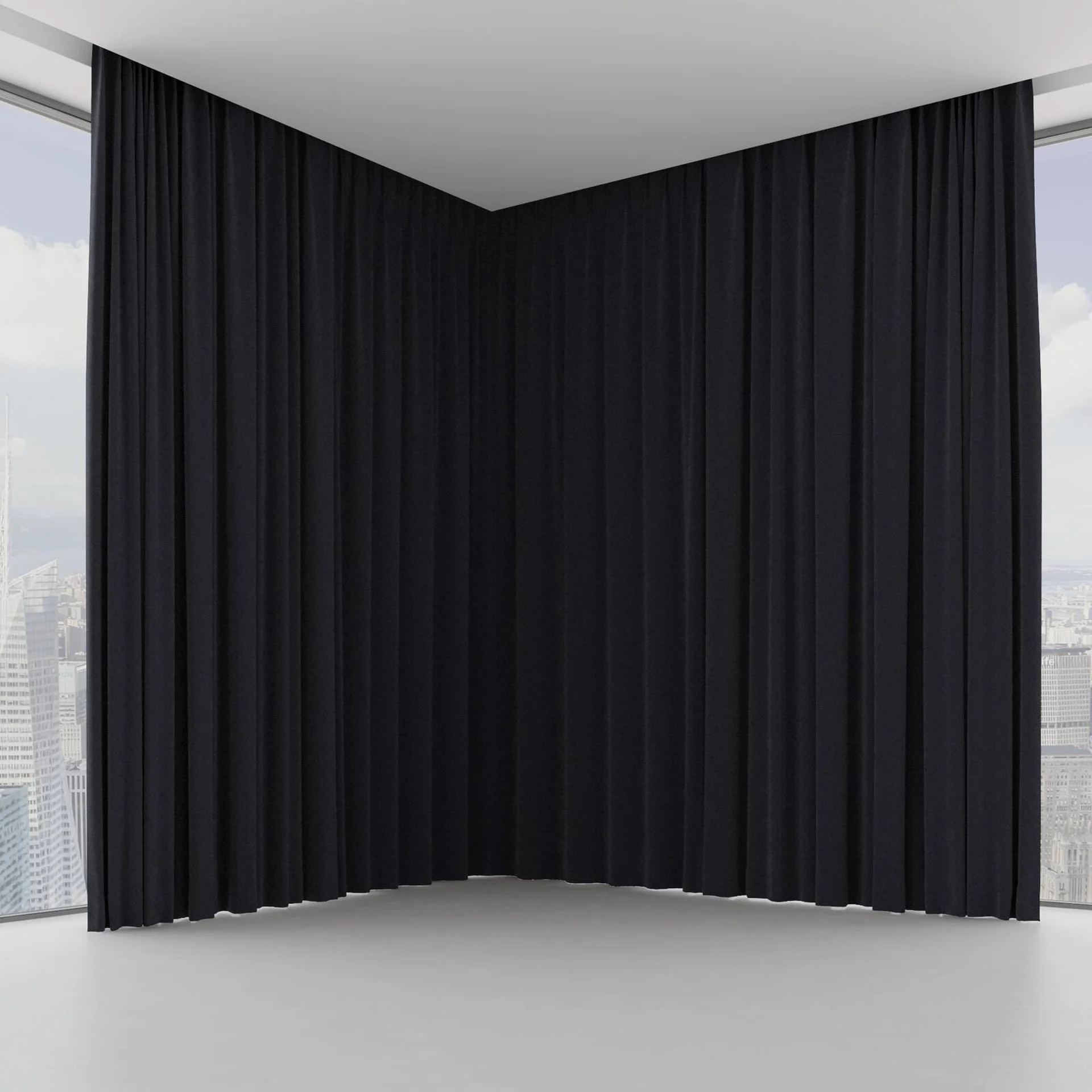 Front view of Vienna Black Tie, on hidden rail
