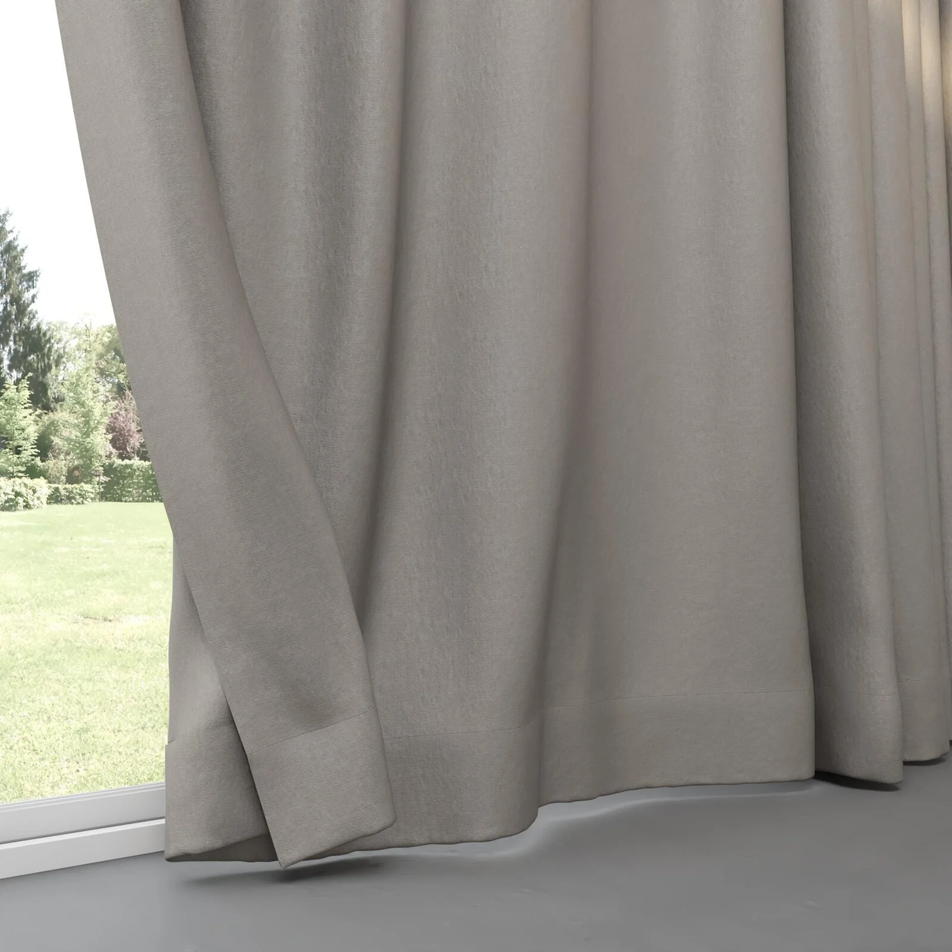 Bottom view of Eternal Aluminium, pinch pleat