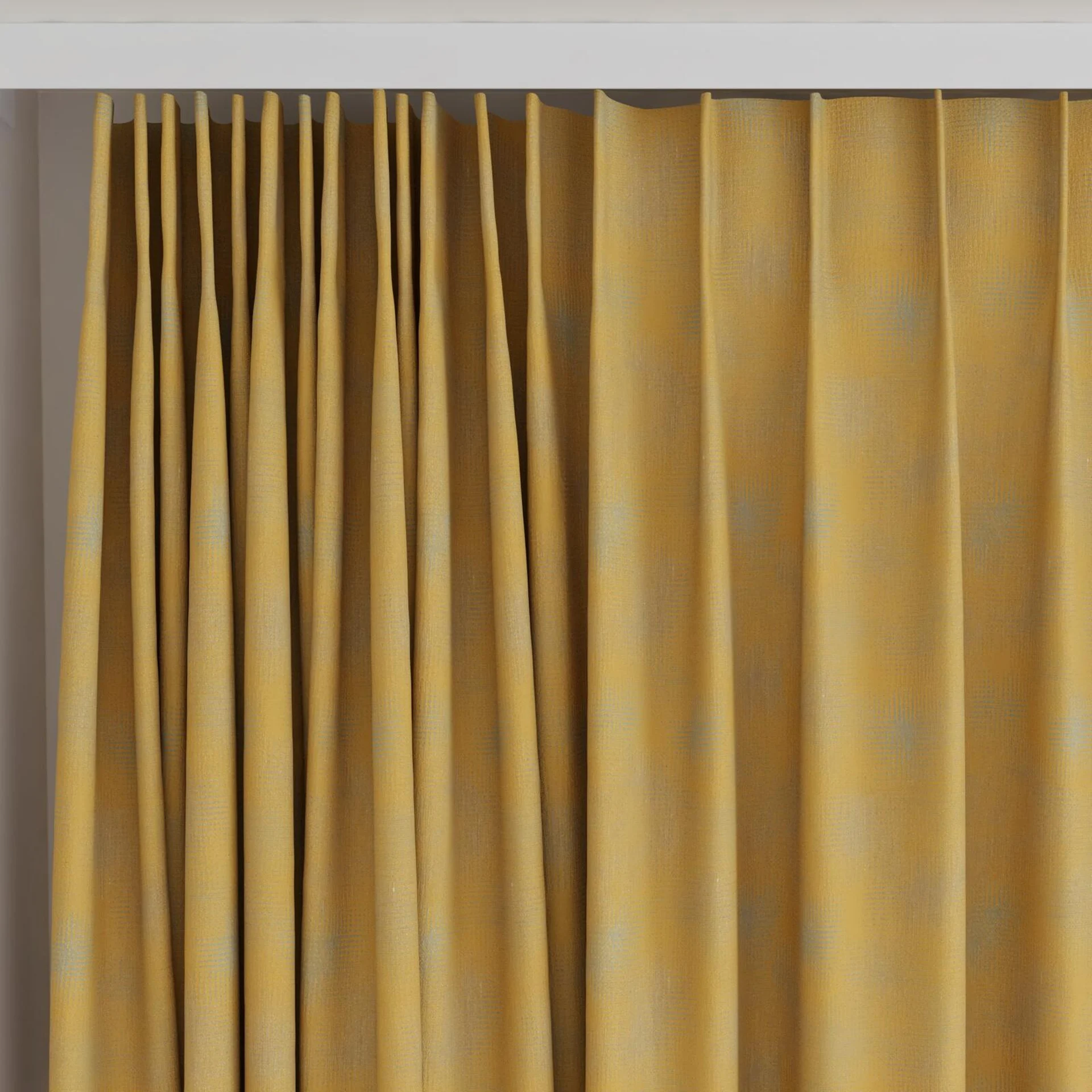 Top view of Juniper Gold, on curtain rail
