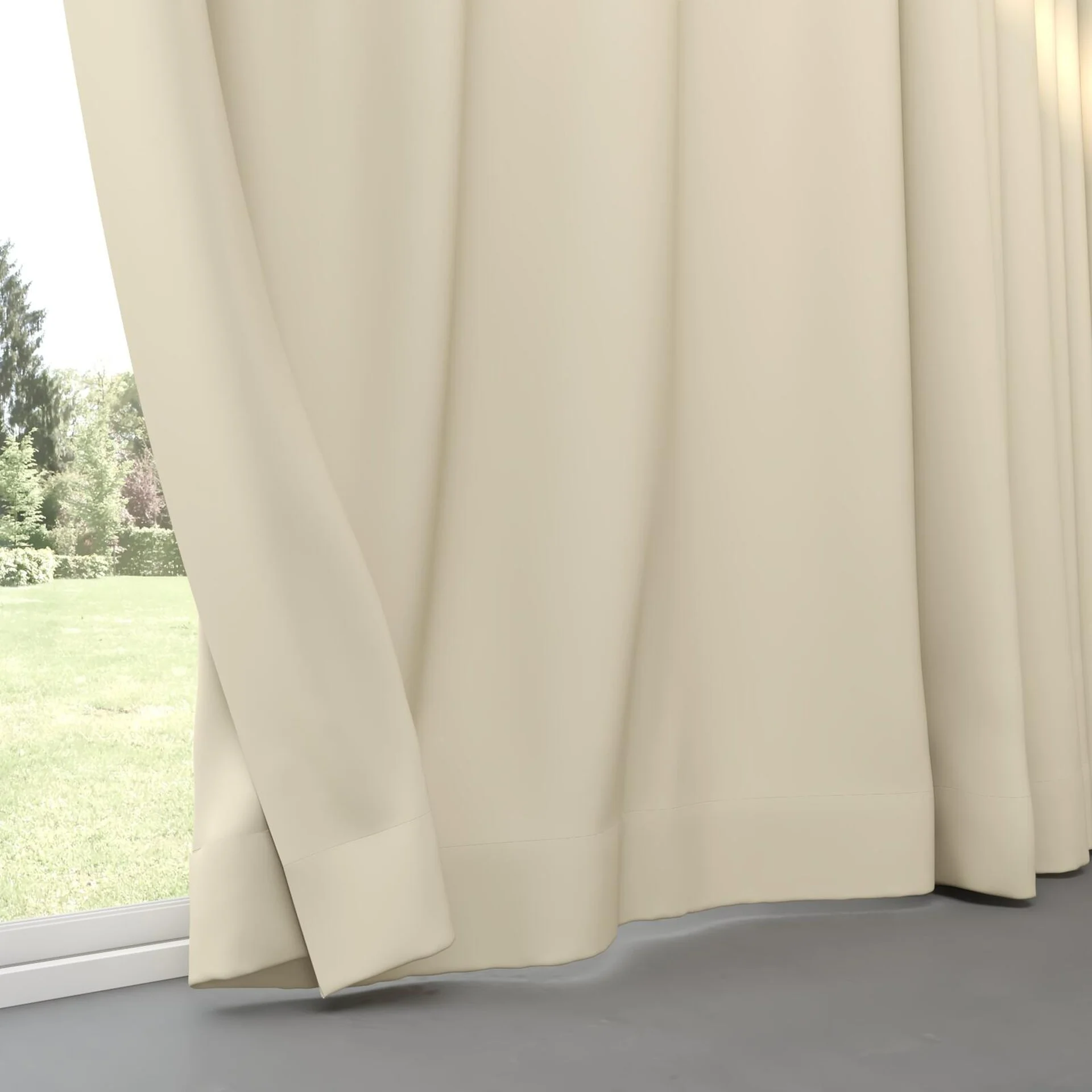 Bottom view of Vela Sand, pinch pleat