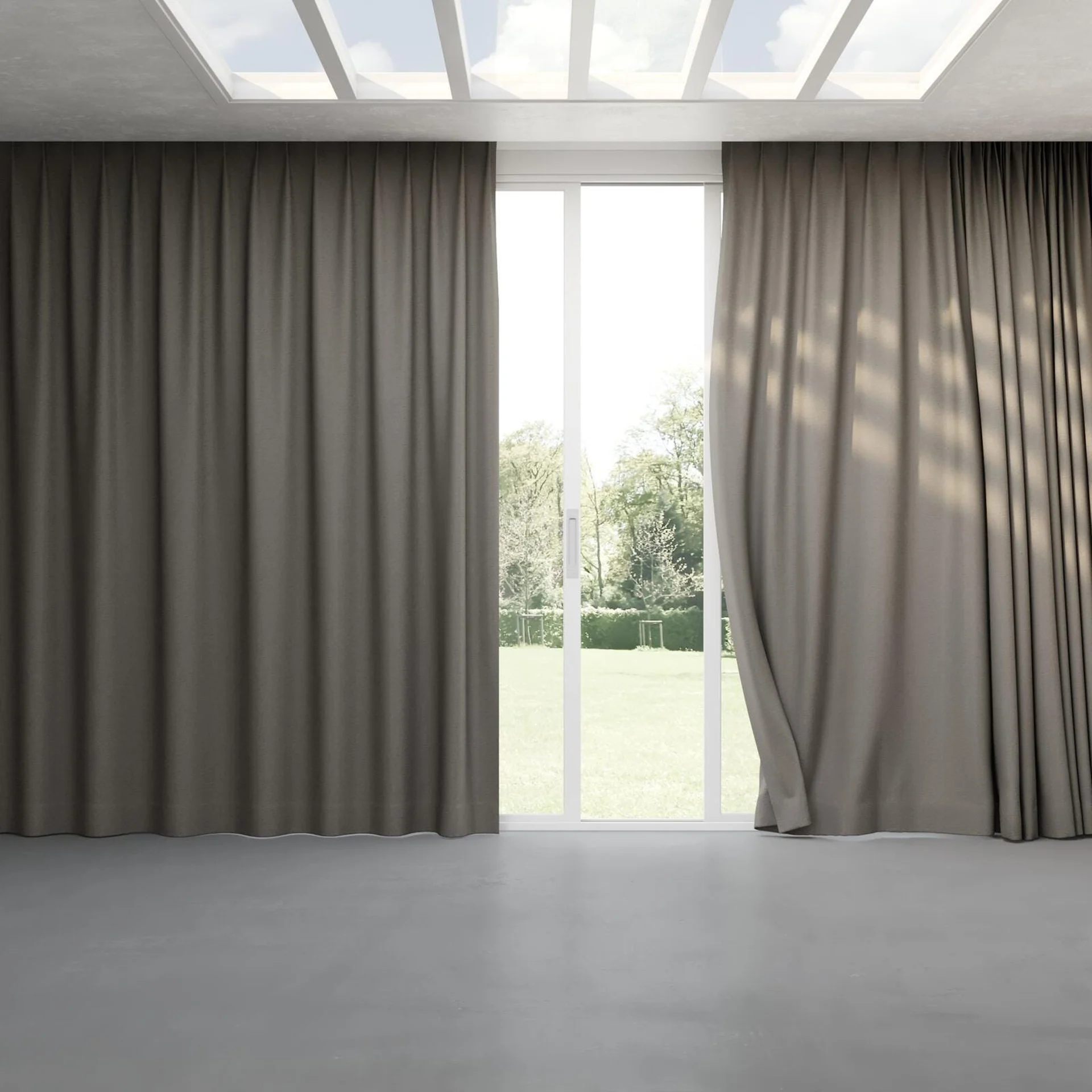 Full view of Maharaja II Charcoal, pinch pleat