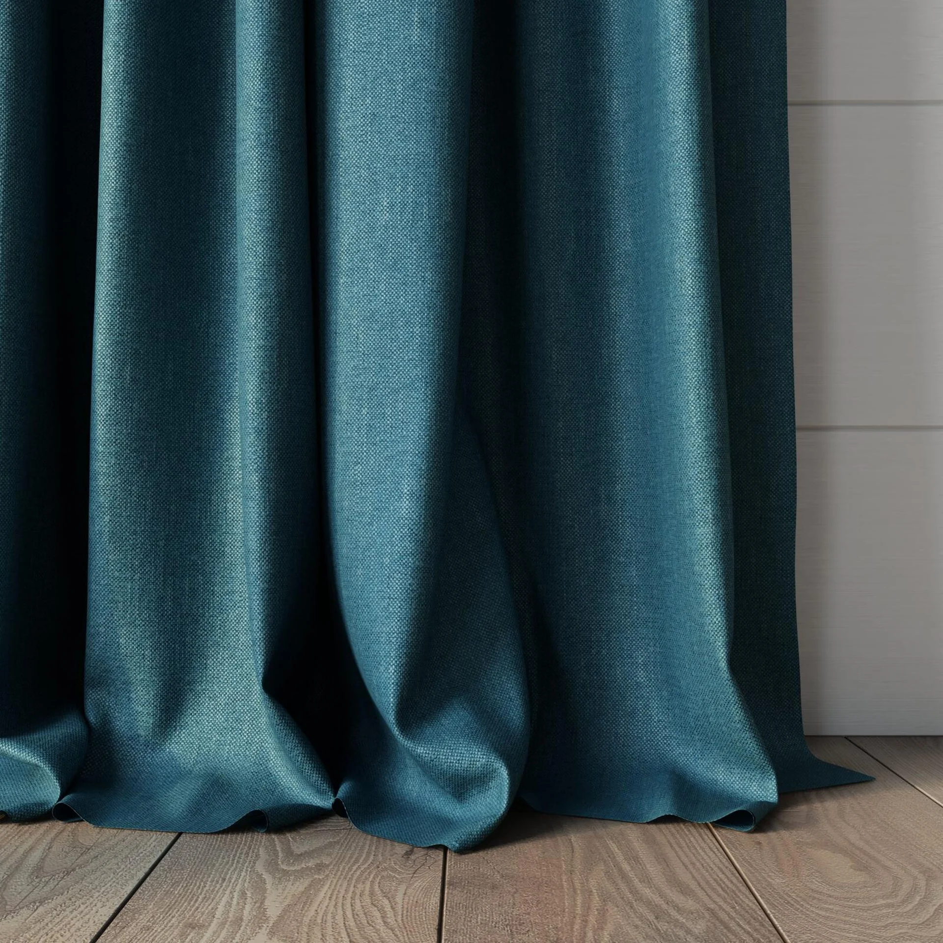 Bottom view of Bronco Hydro, puddled, on curtain rod