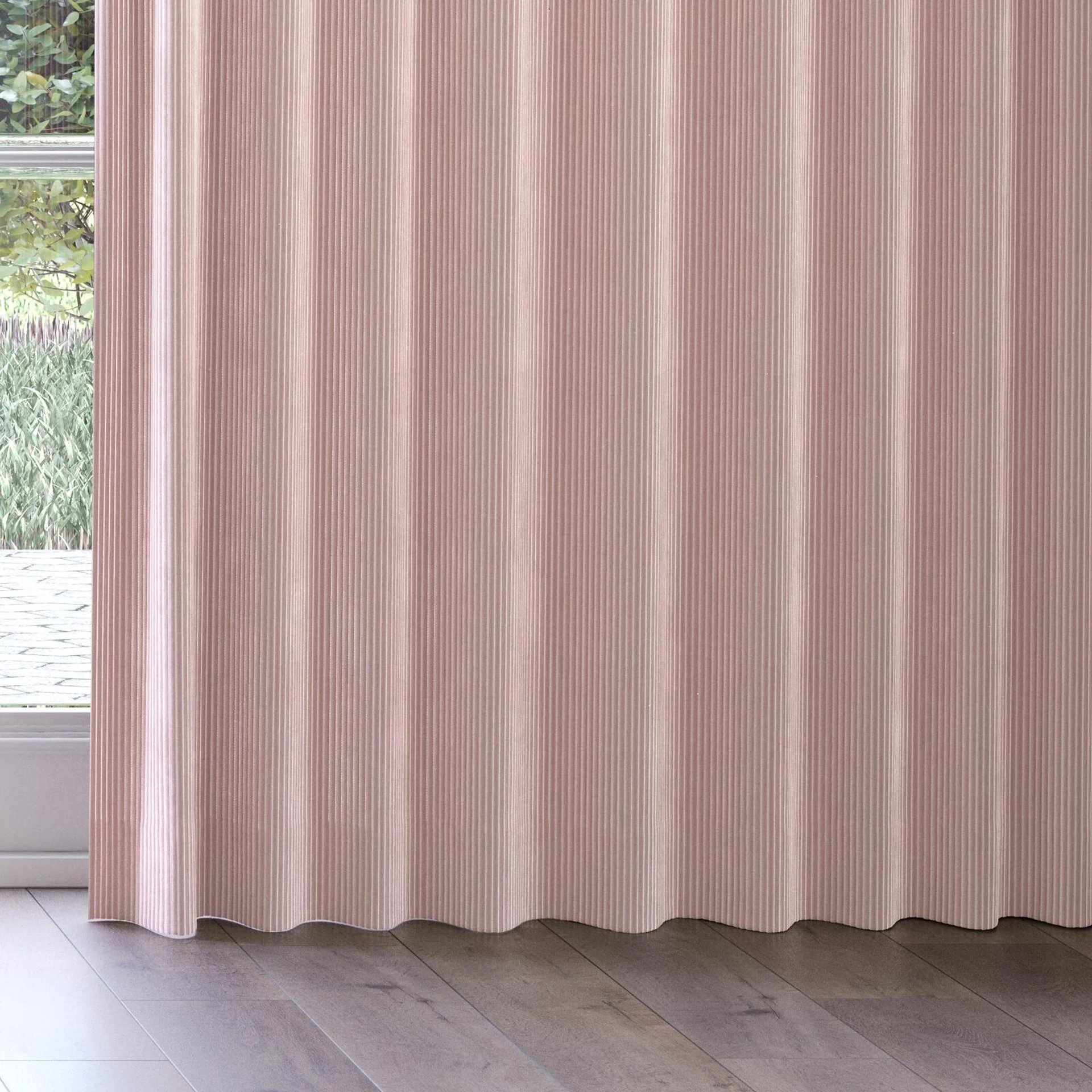 Bottom view of Embrace Candy, on curtain rail