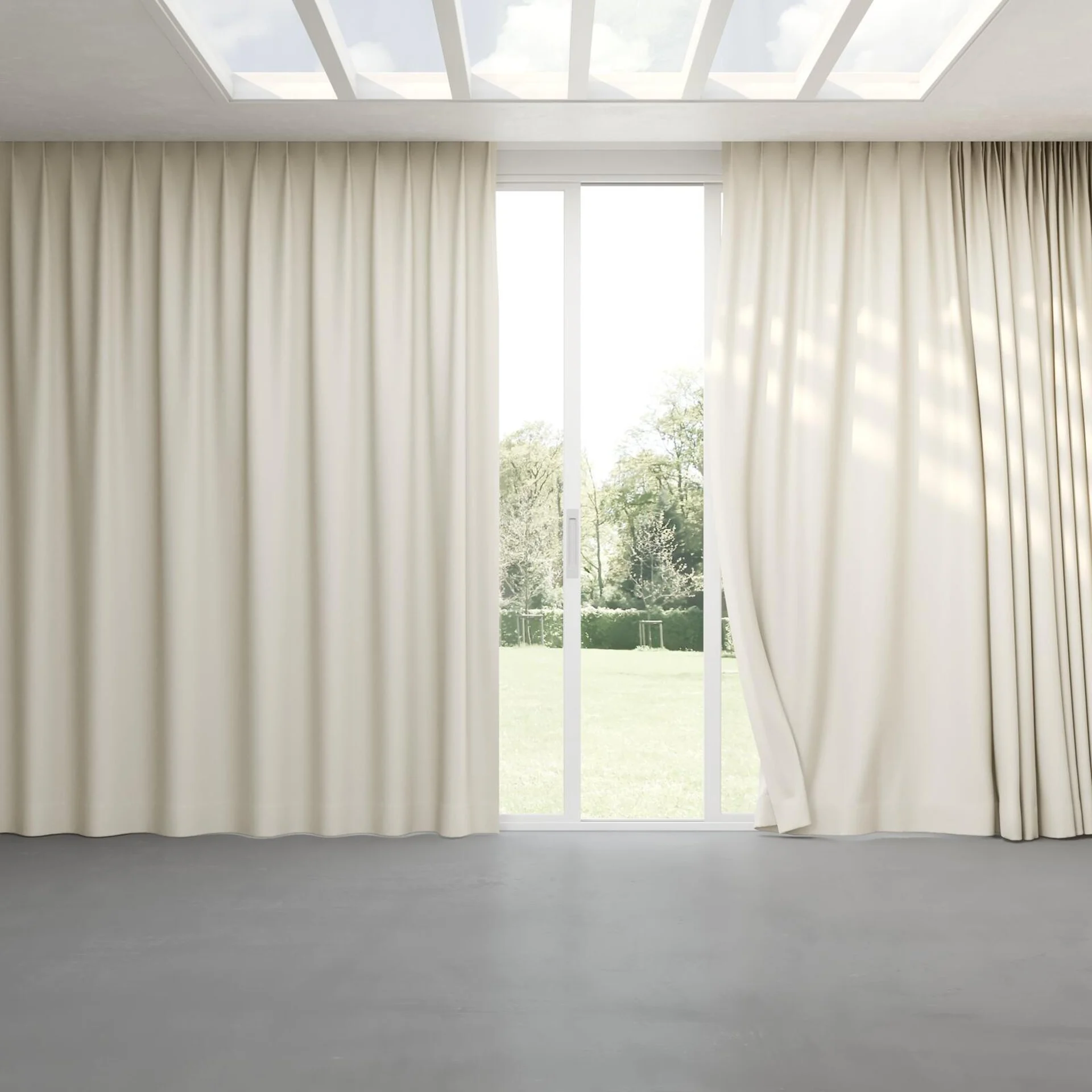 Full view of Rewind Sesame, pinch pleat