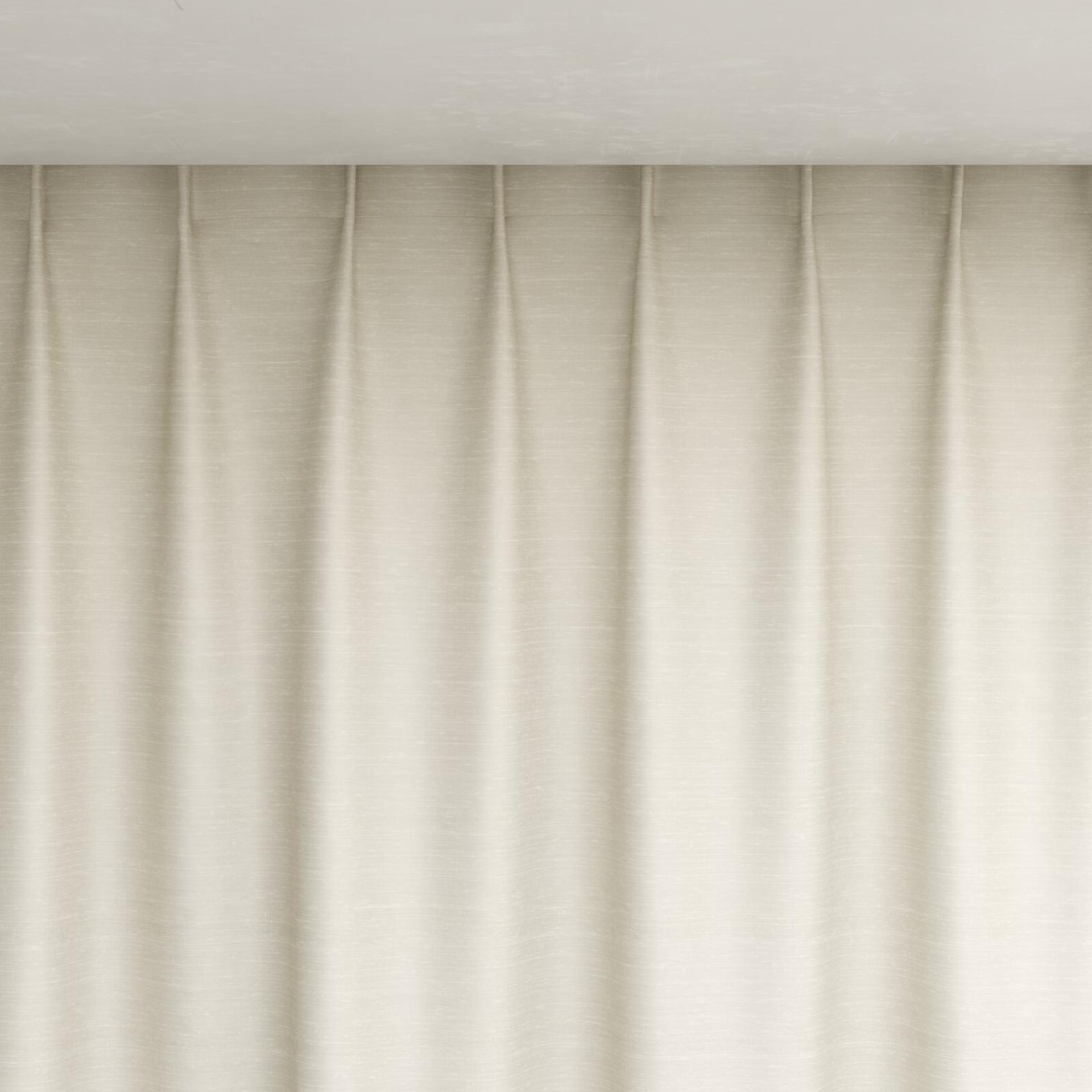 Top view of Silky Pearl, pinch pleat