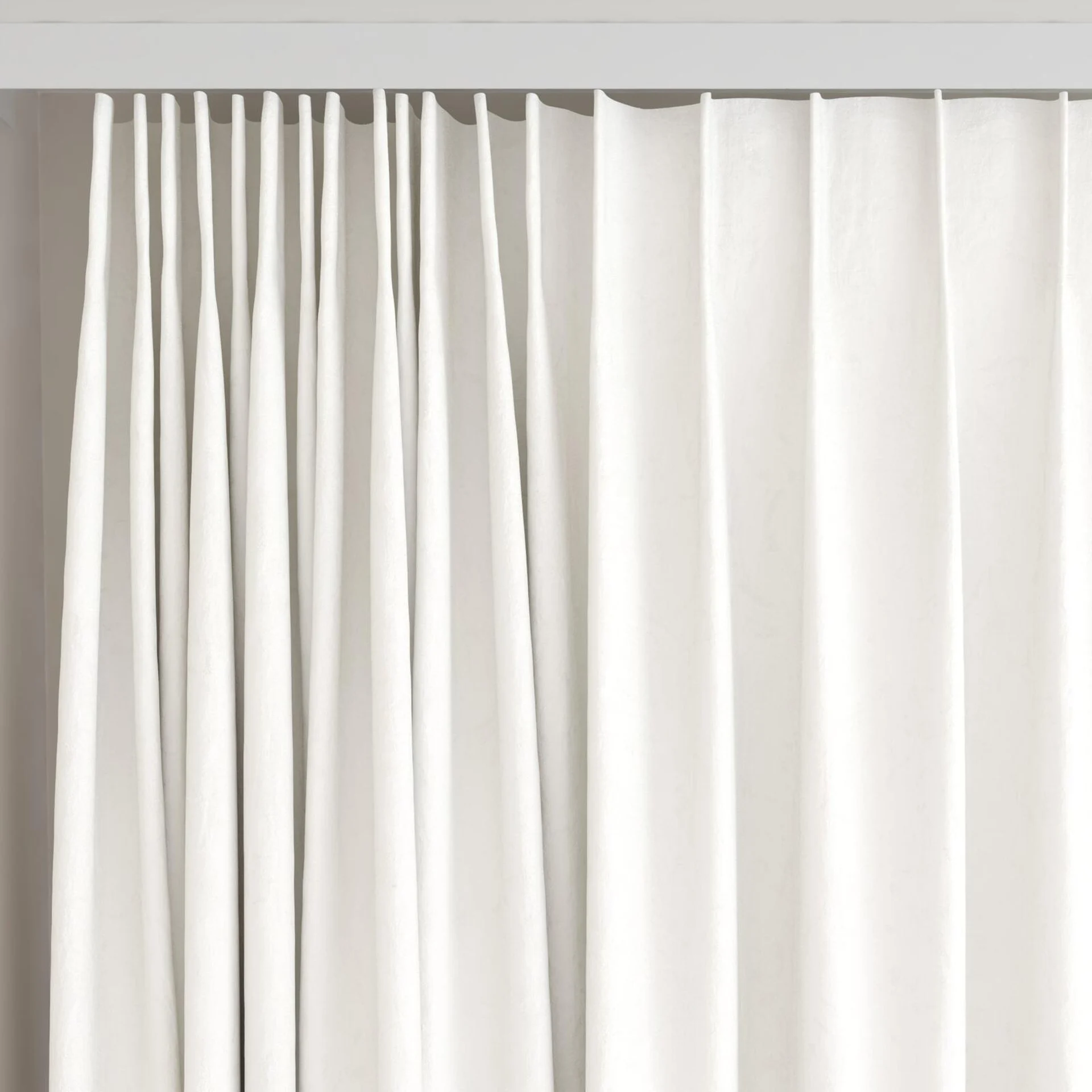 Top view of Azulejo Calico, on curtain rail