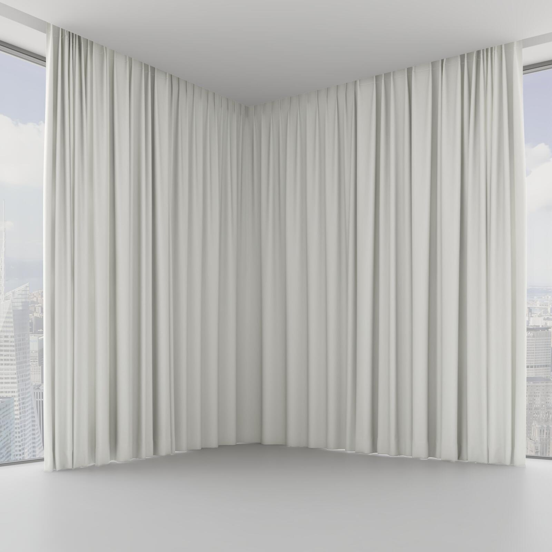 Front view of Coverlet Marble, on hidden rail