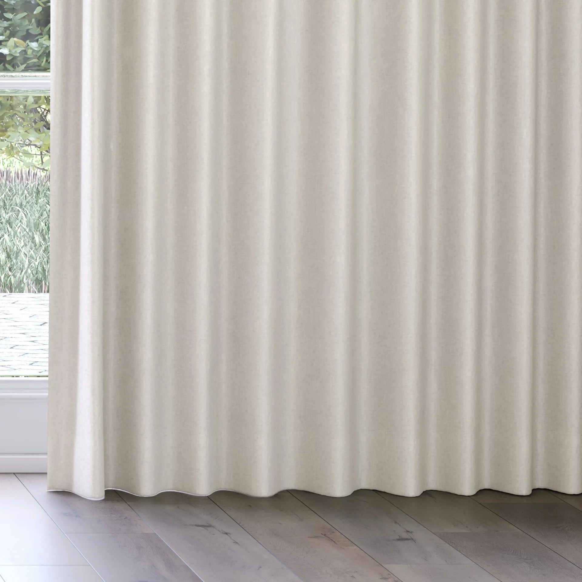 Bottom view of Glamour Sesame, on curtain rail