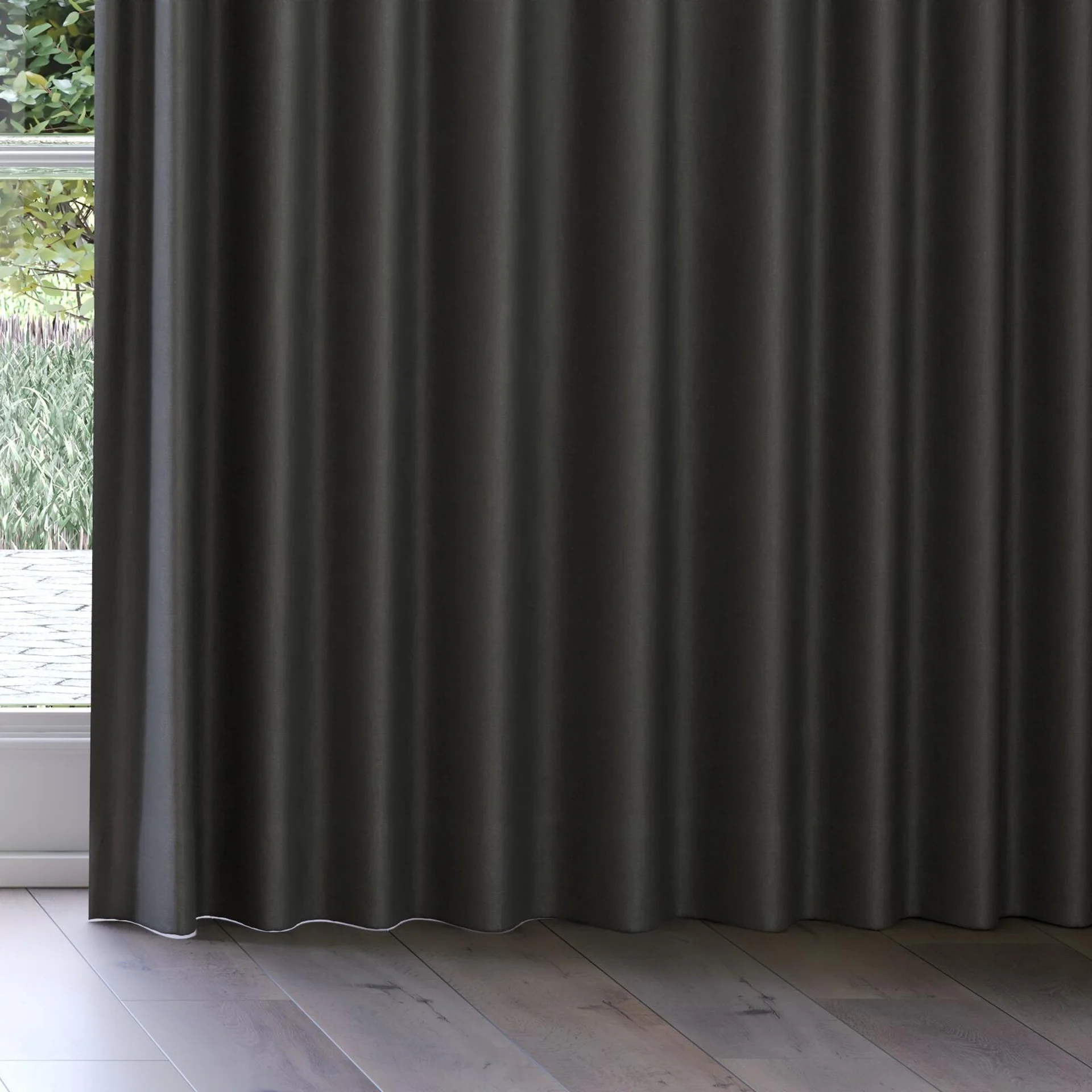 Bottom view of Eternal Basalt, on curtain rail