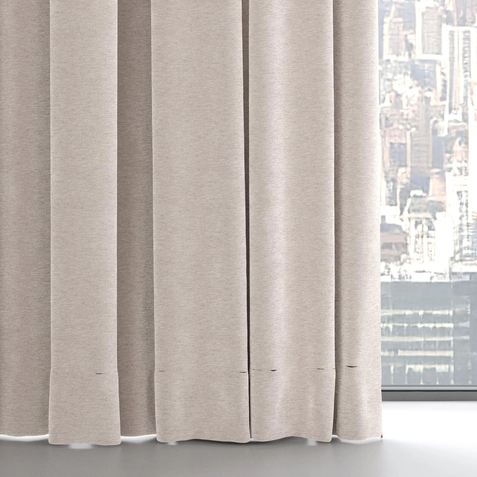 Bottom view of Geneva Taupe, on hidden rail
