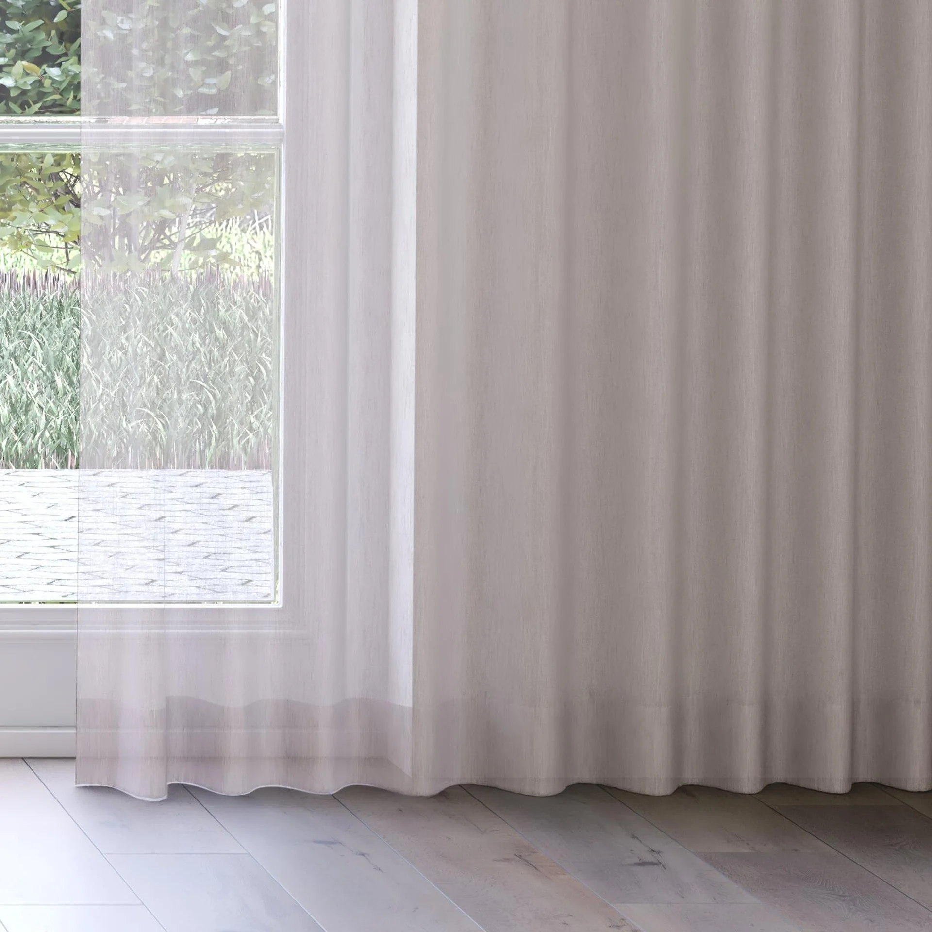 Bottom view of Stratus Farrow, on curtain rail