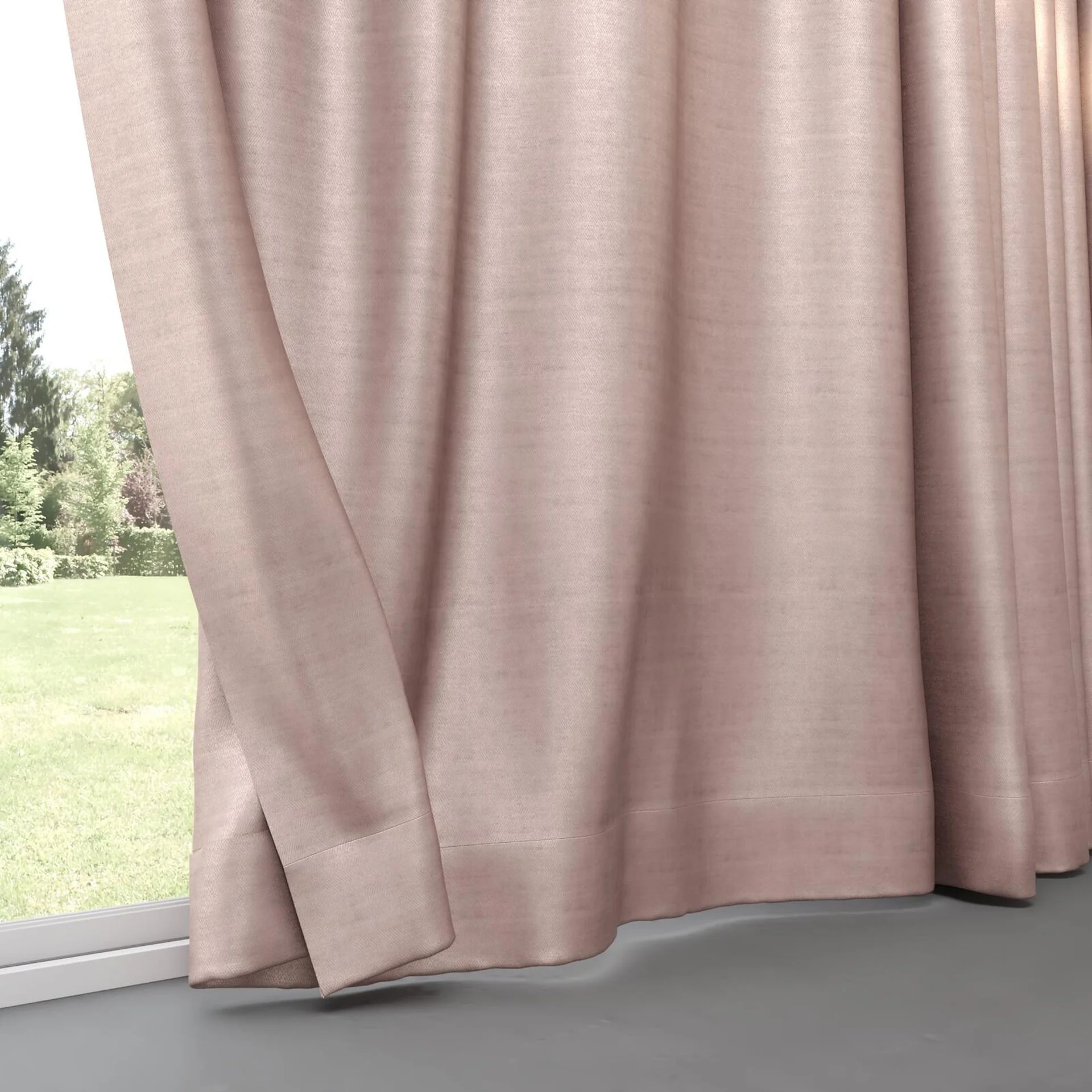 Bottom view of Zircon Boudoir, pinch pleat