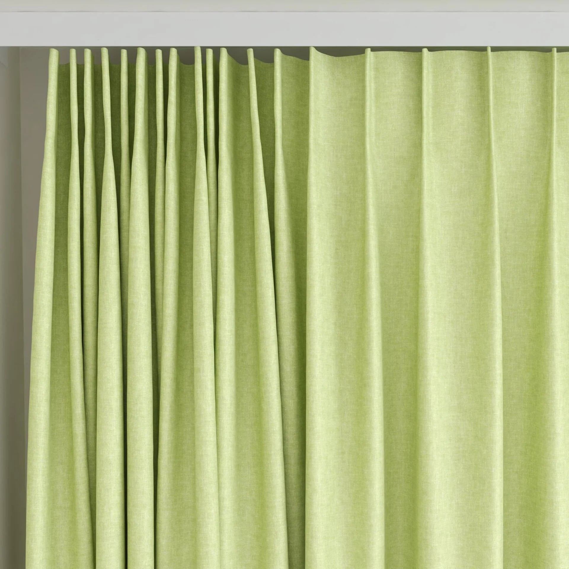 Top view of Hometown Apple, on curtain rail