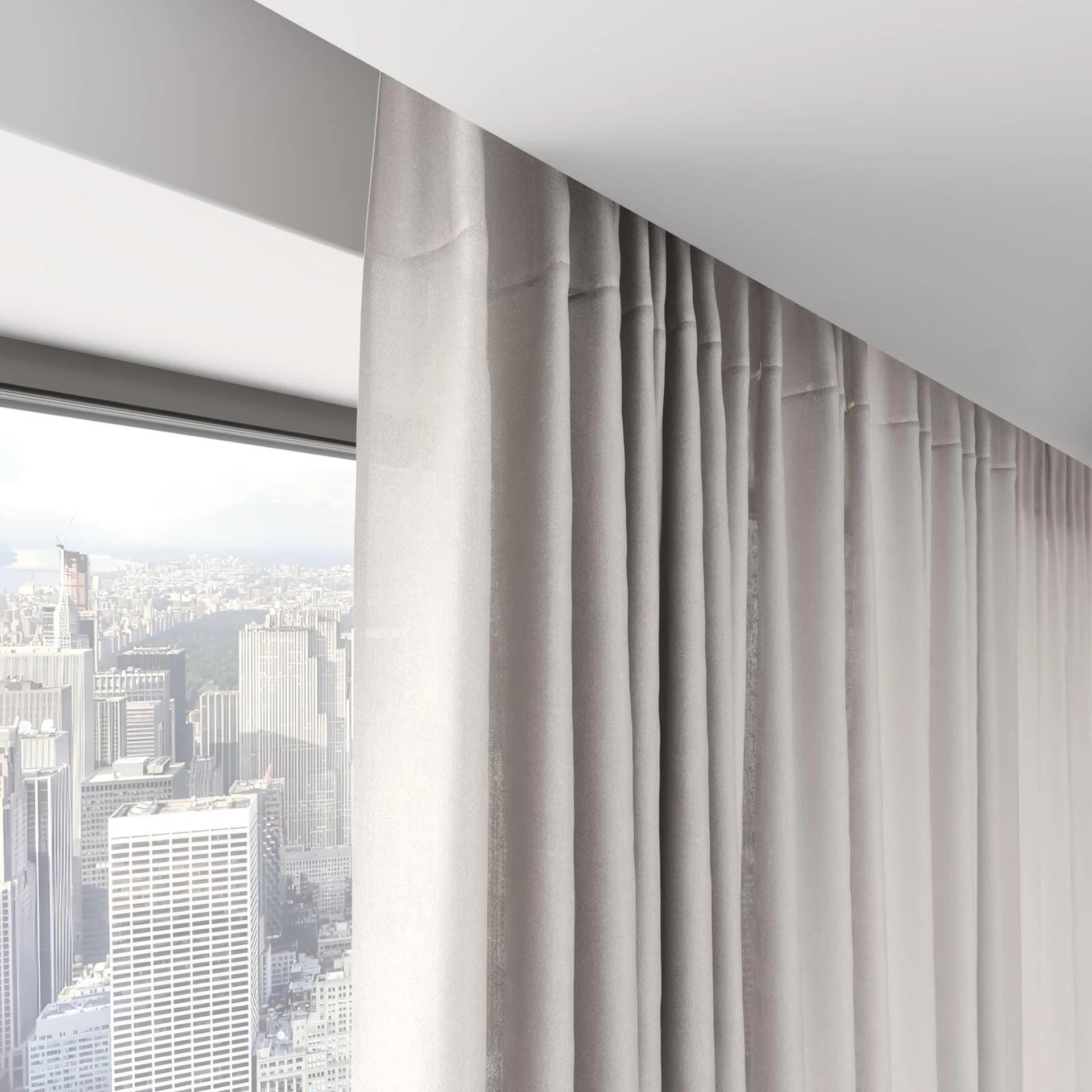 Top view of Linen Awash, on hidden rail