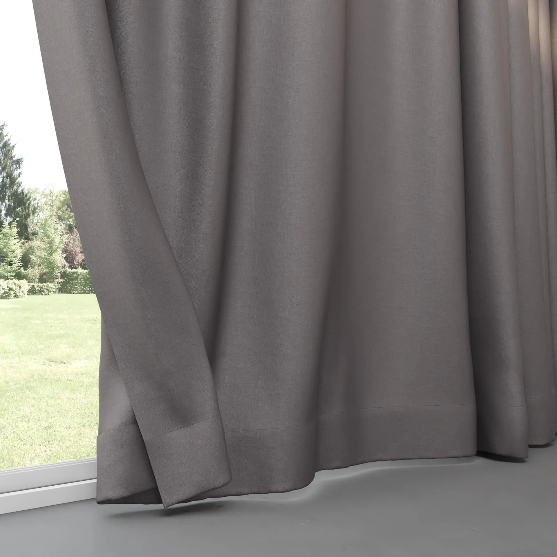 Bottom view of Infinite Night Shade, pinch pleat