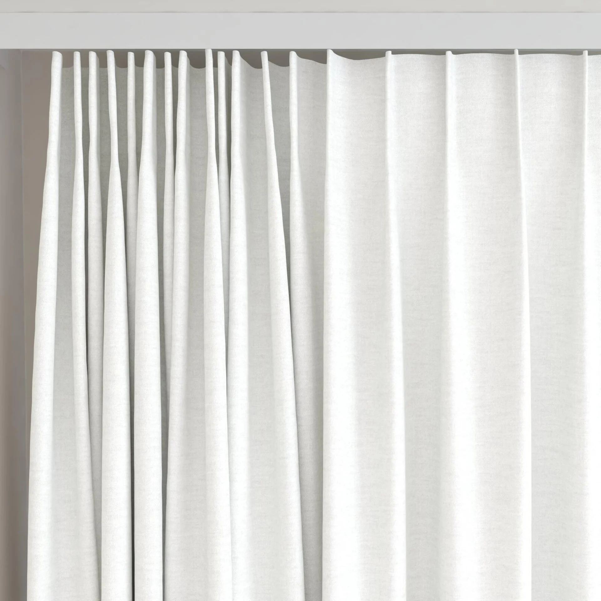 Top view of Casual Angora, on curtain rail