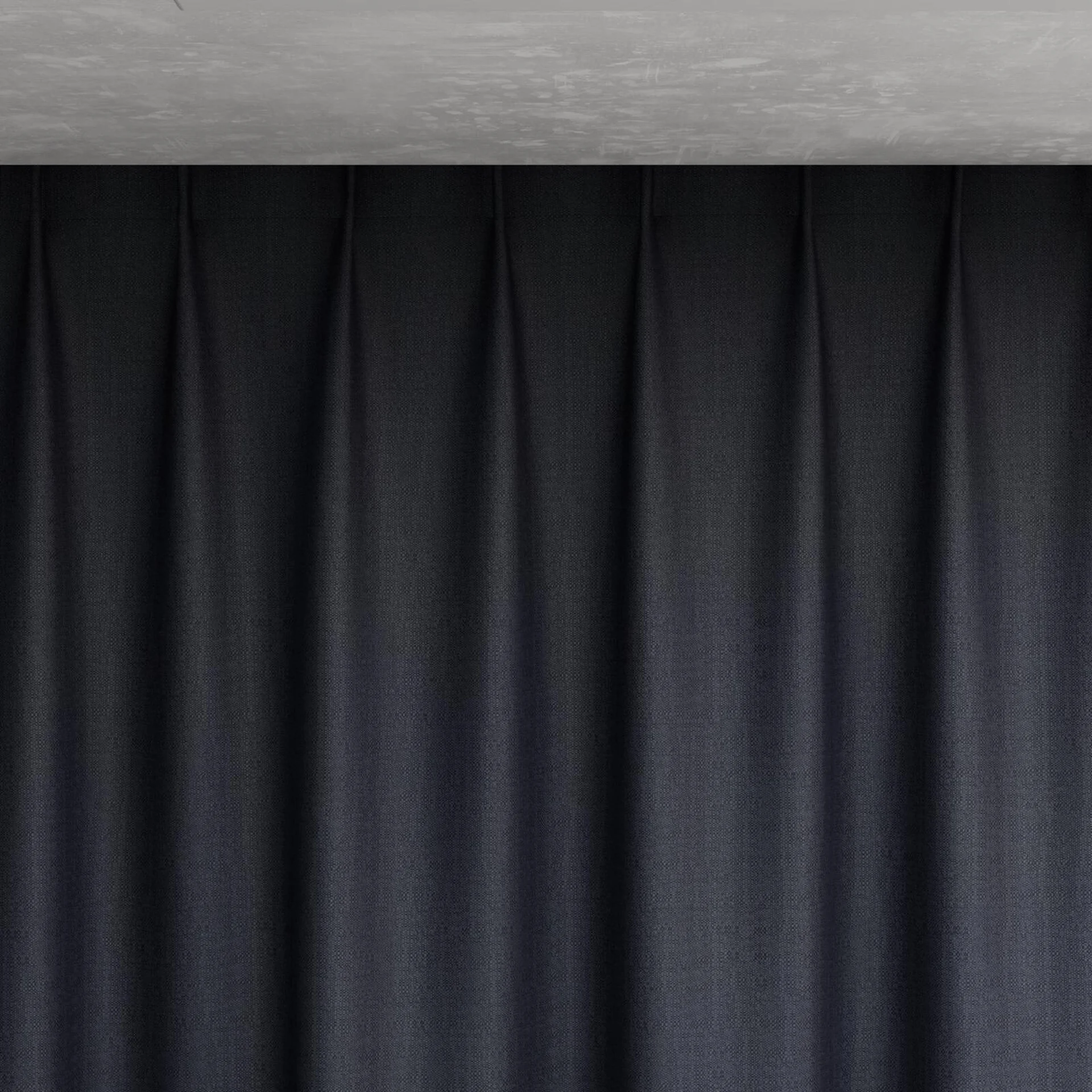 Top view of Celestial Ebony, pinch pleat
