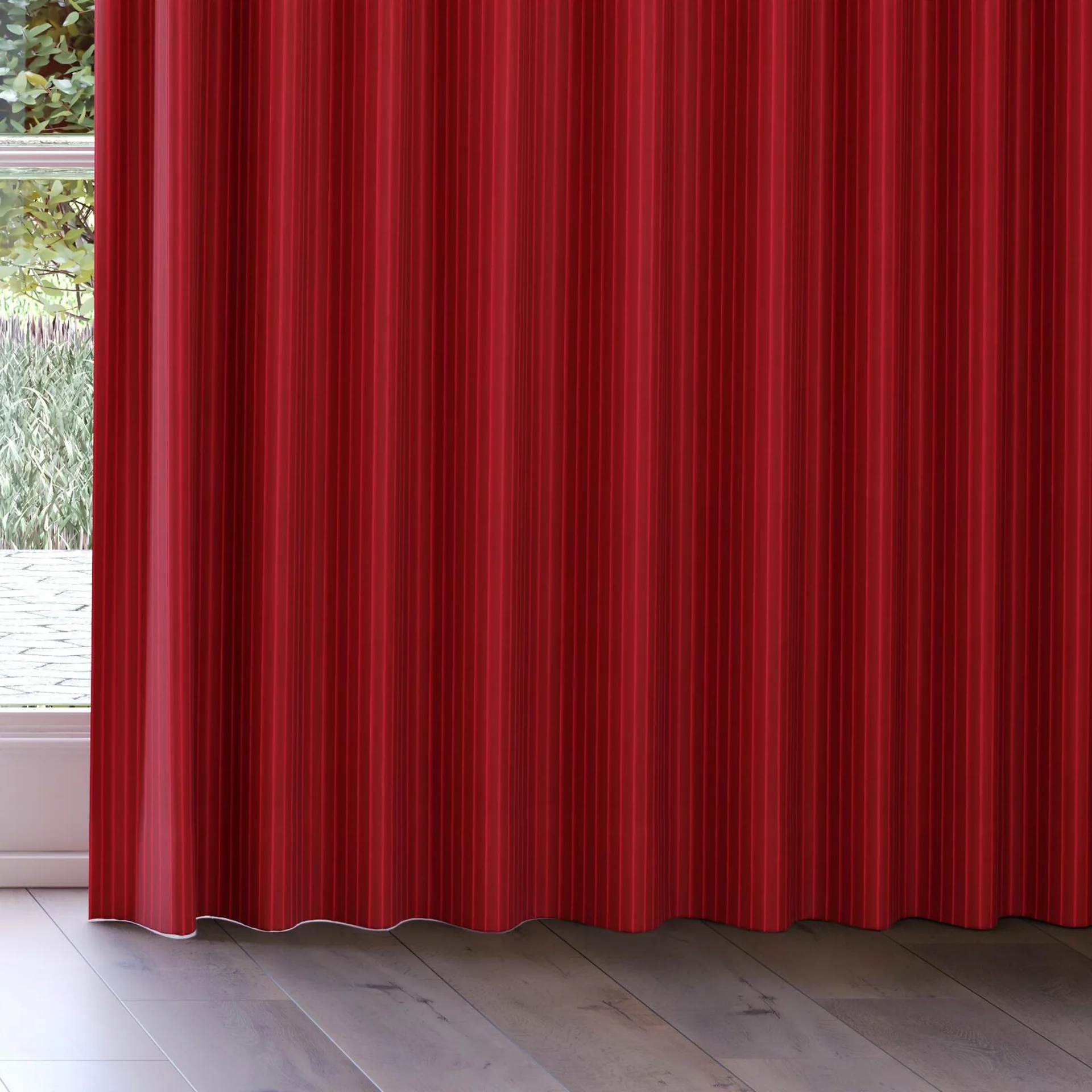 Bottom view of Cordial Azalea, on curtain rail