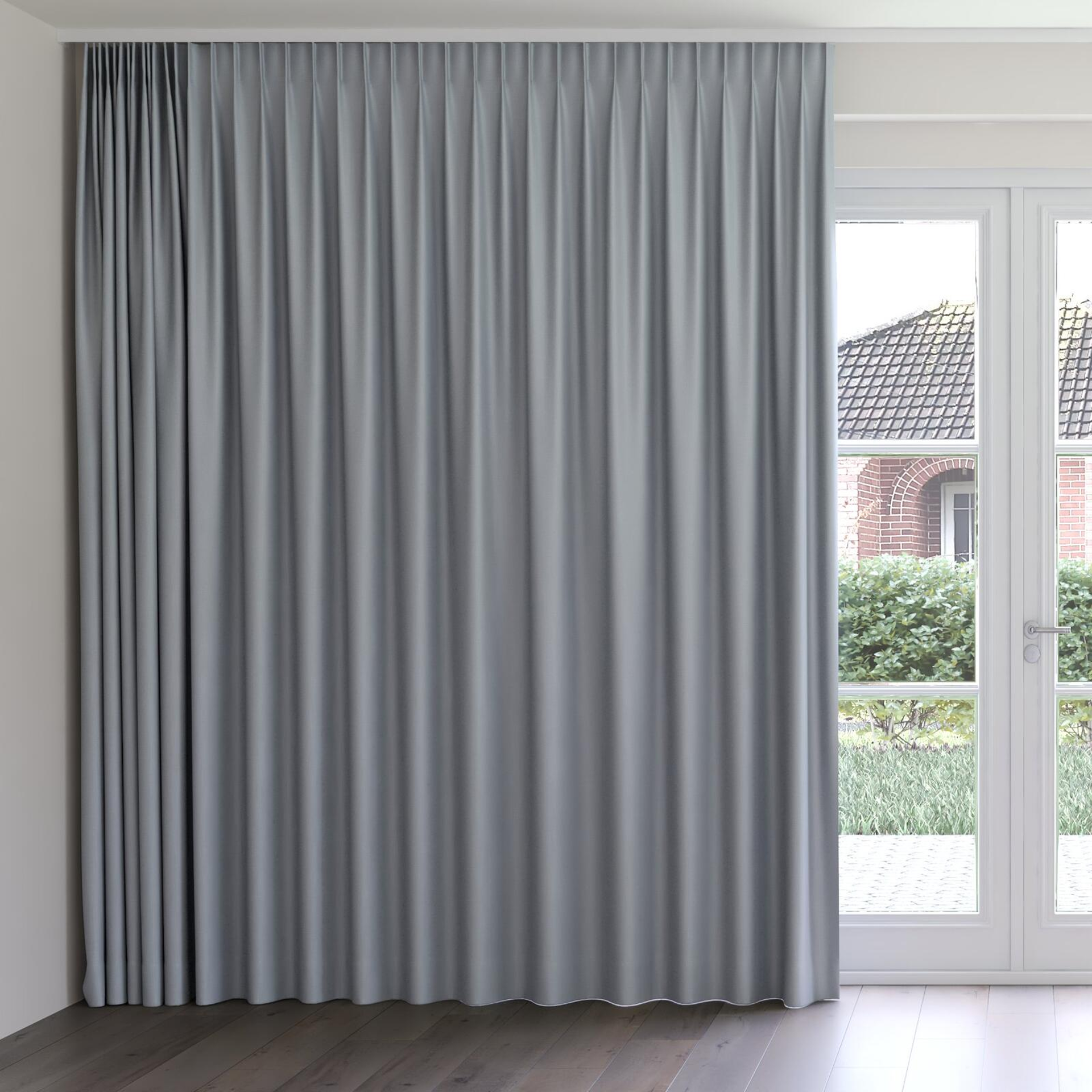 Front view of Soho Chrome, on curtain rail