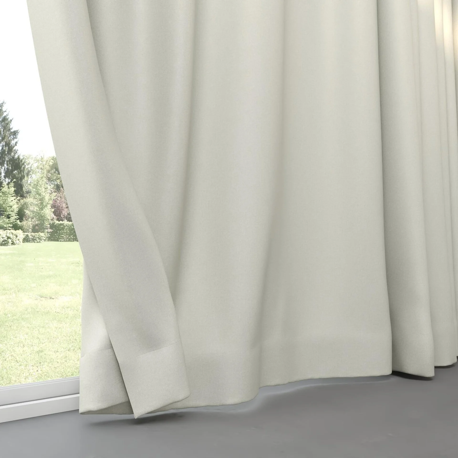 Bottom view of Grove Fog, pinch pleat