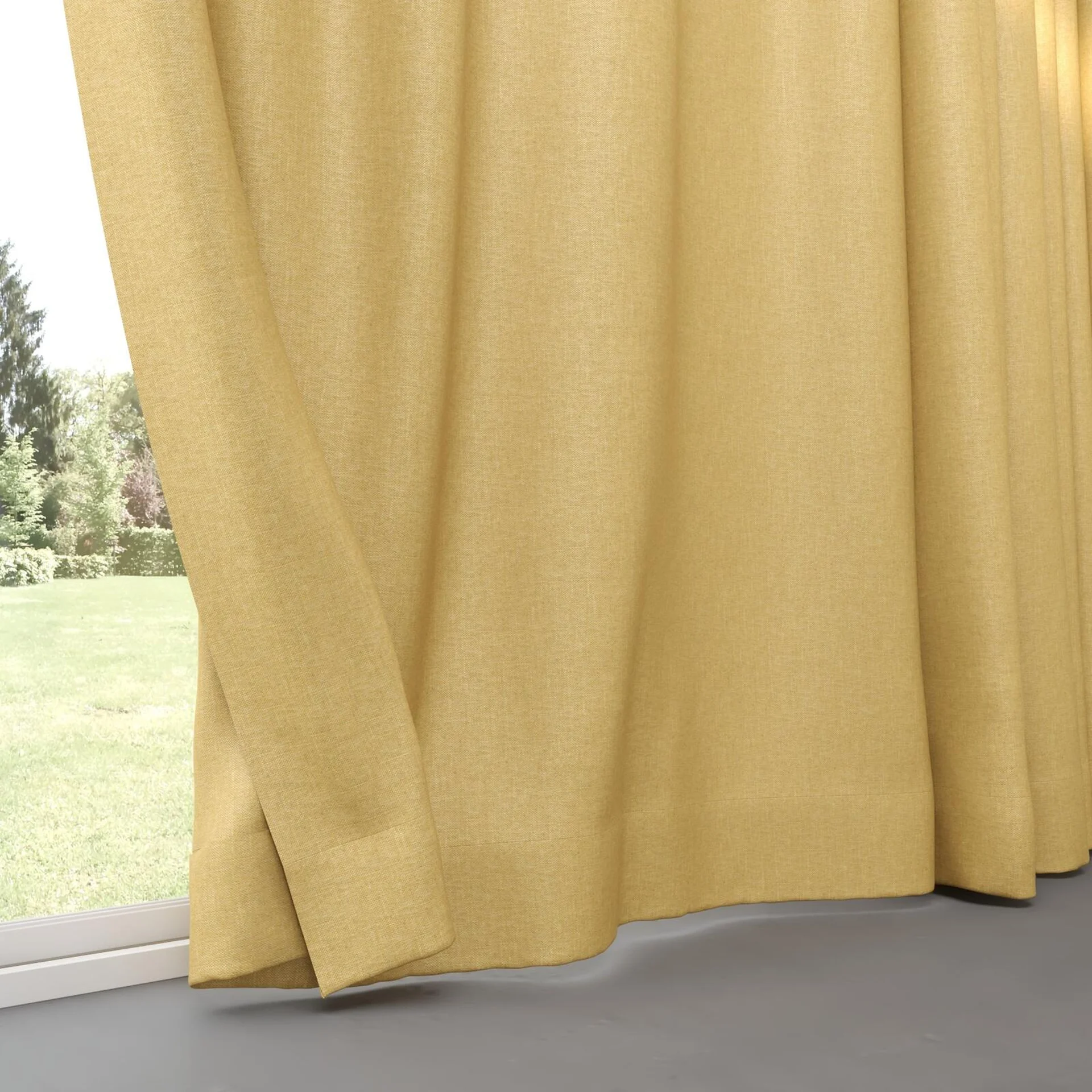 Bottom view of Bronco Sunflower, pinch pleat