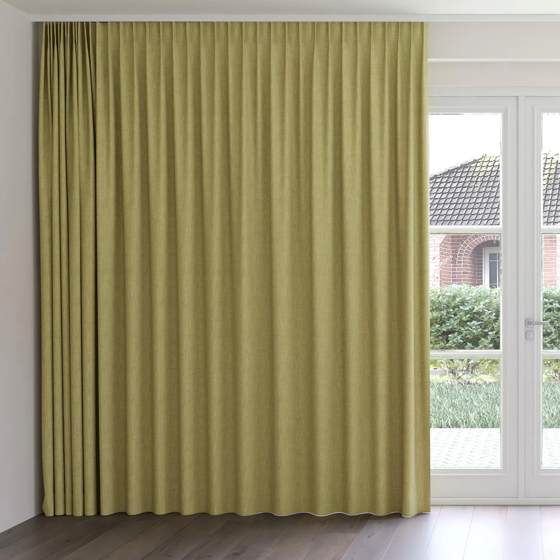 Front view of Dryland Grass, on curtain rail